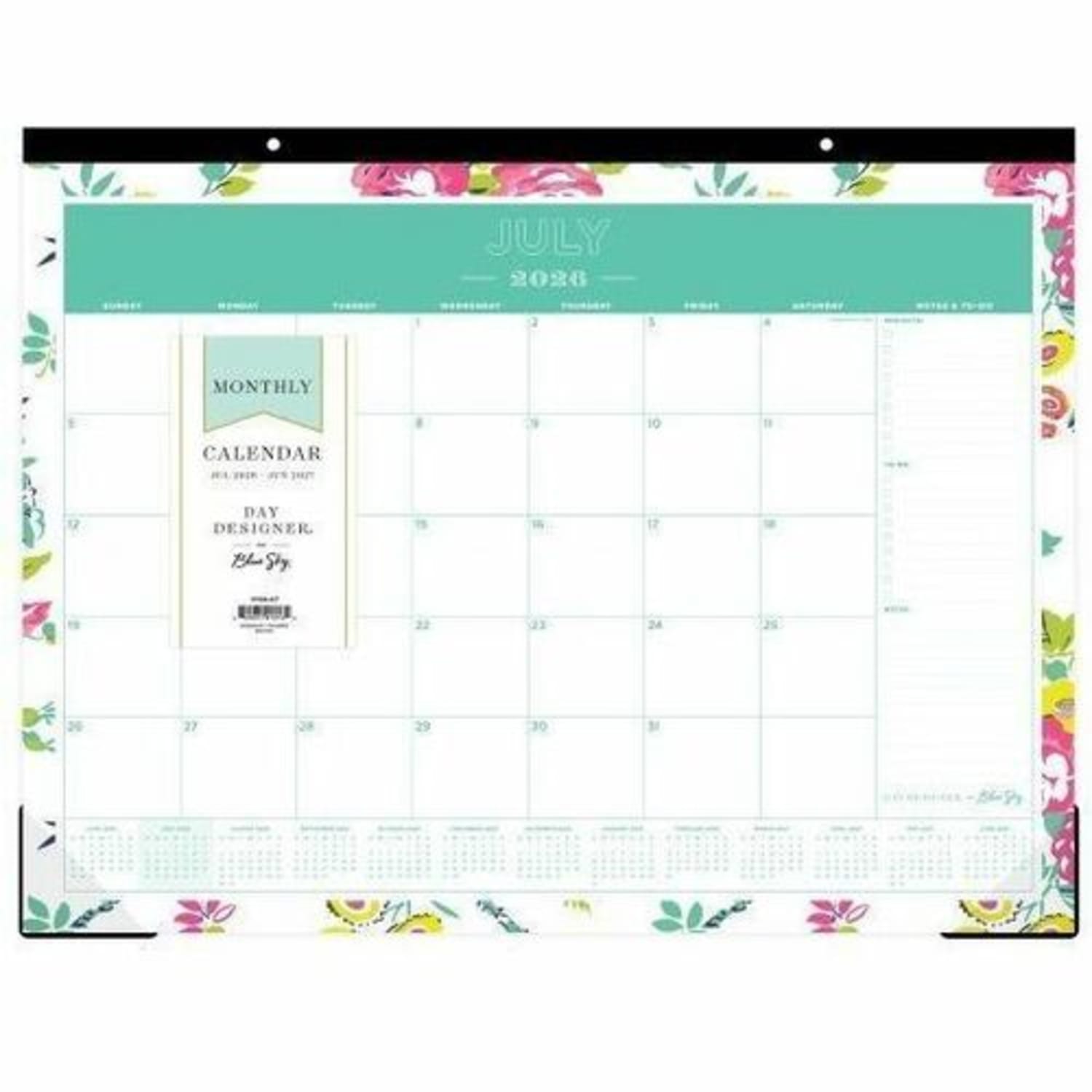 Desk Pad Planning Calendar DD Peyton White - 22x17 AY26-27 Monthly - Image 5
