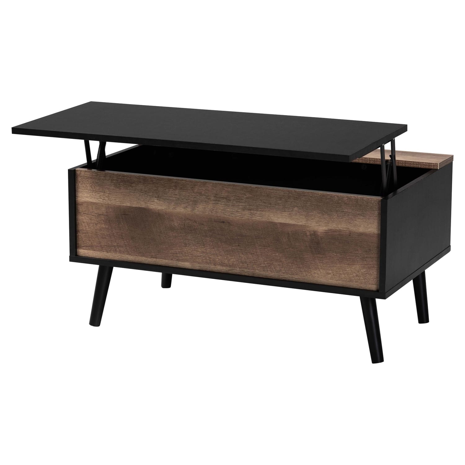 Baxton Studio Modern And Contemporary 2-Tone Lift-Top Coffee Table With Storage Compartment, 15-3/4inH x 31-1/2inW x 18-15/16inD, Black/Rustic Brown - Image 3