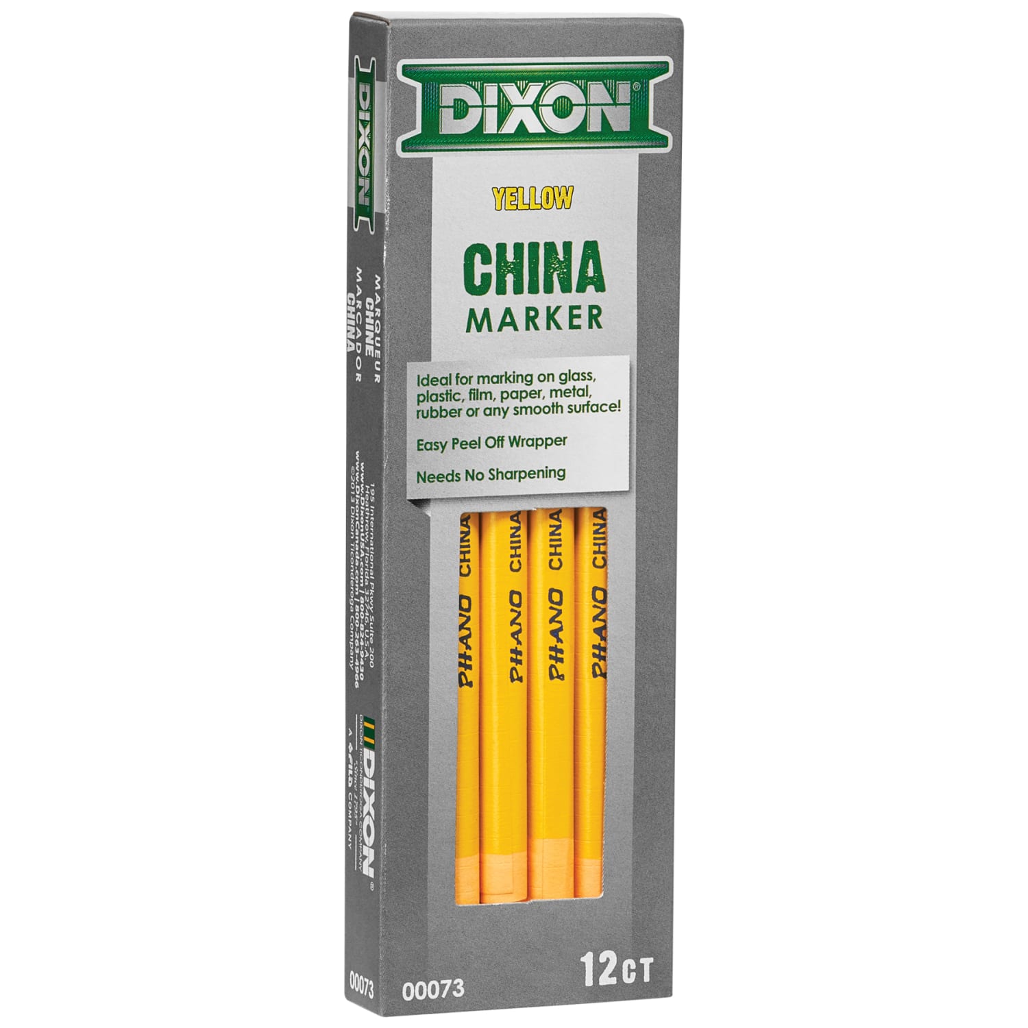Dixon Phano China Markers, 24 Markers, Broad Point, Yellow Ink, 12 Markers Per Pack, Set Of 2 Packs - Image 4