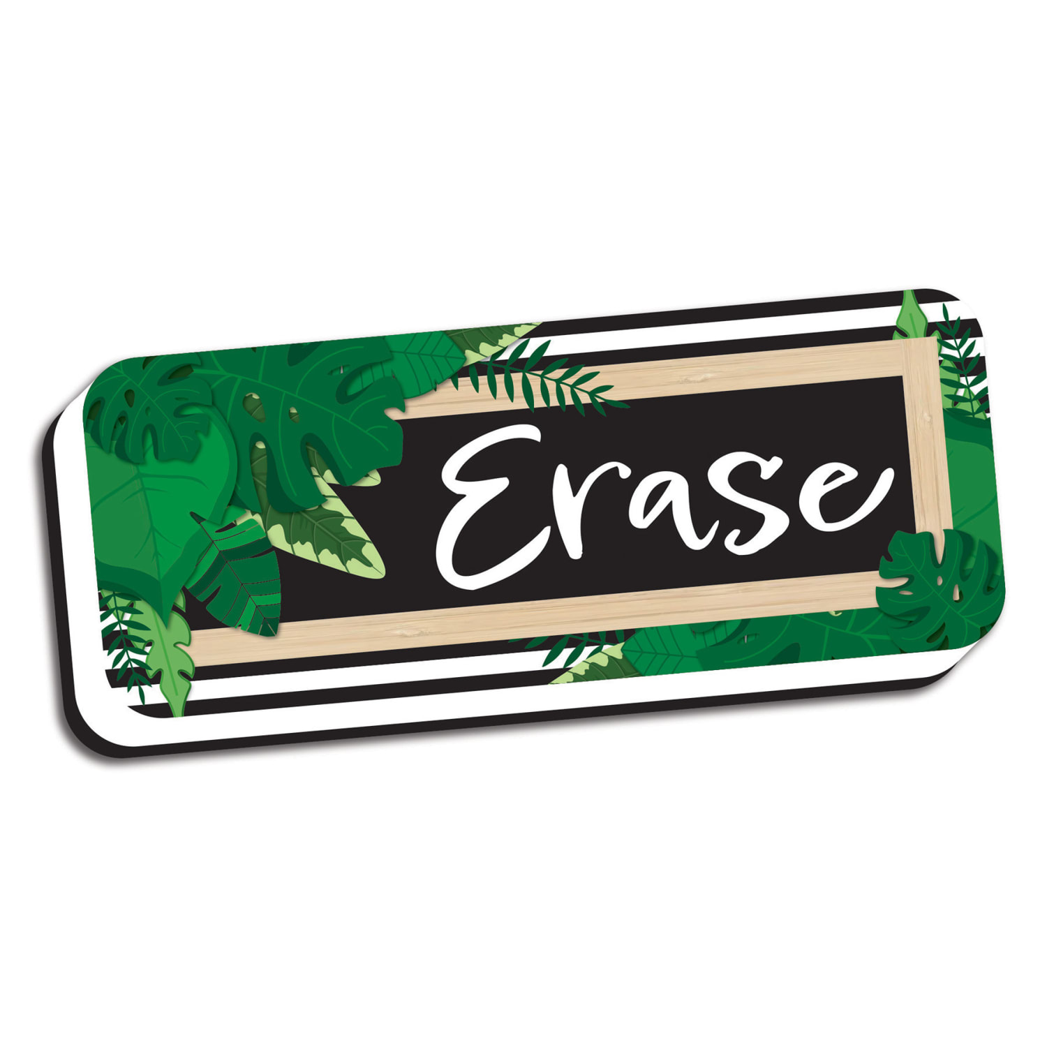 Ashley Productions Magnetic Whiteboard Eraser, Boho Style Leaves With Border, 2in x 5in, Pack Of 6 - Image 3