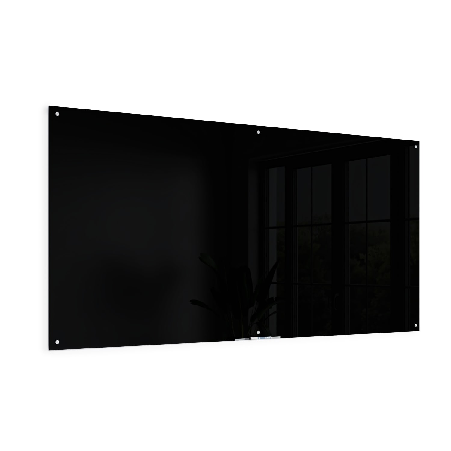 U Brands Non-Magnetic Glass Dry-Erase Board, 96in X 48in, Black Surface, Frameless, Actual Size 95in X 47in (3015U00-01) - Image 5