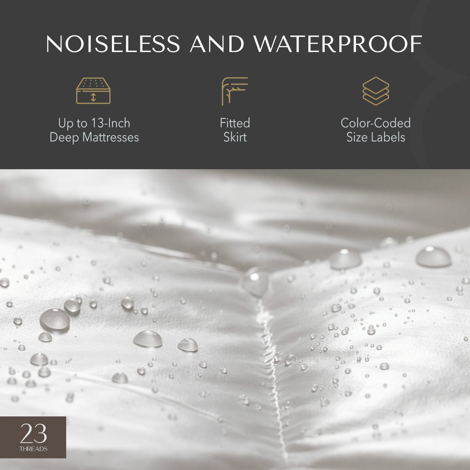 23 Threads Plush Quilted Mattress Protector, Ctrl+Z Technology, White, Queen Extra Deep, Case Of 8 - Image 5