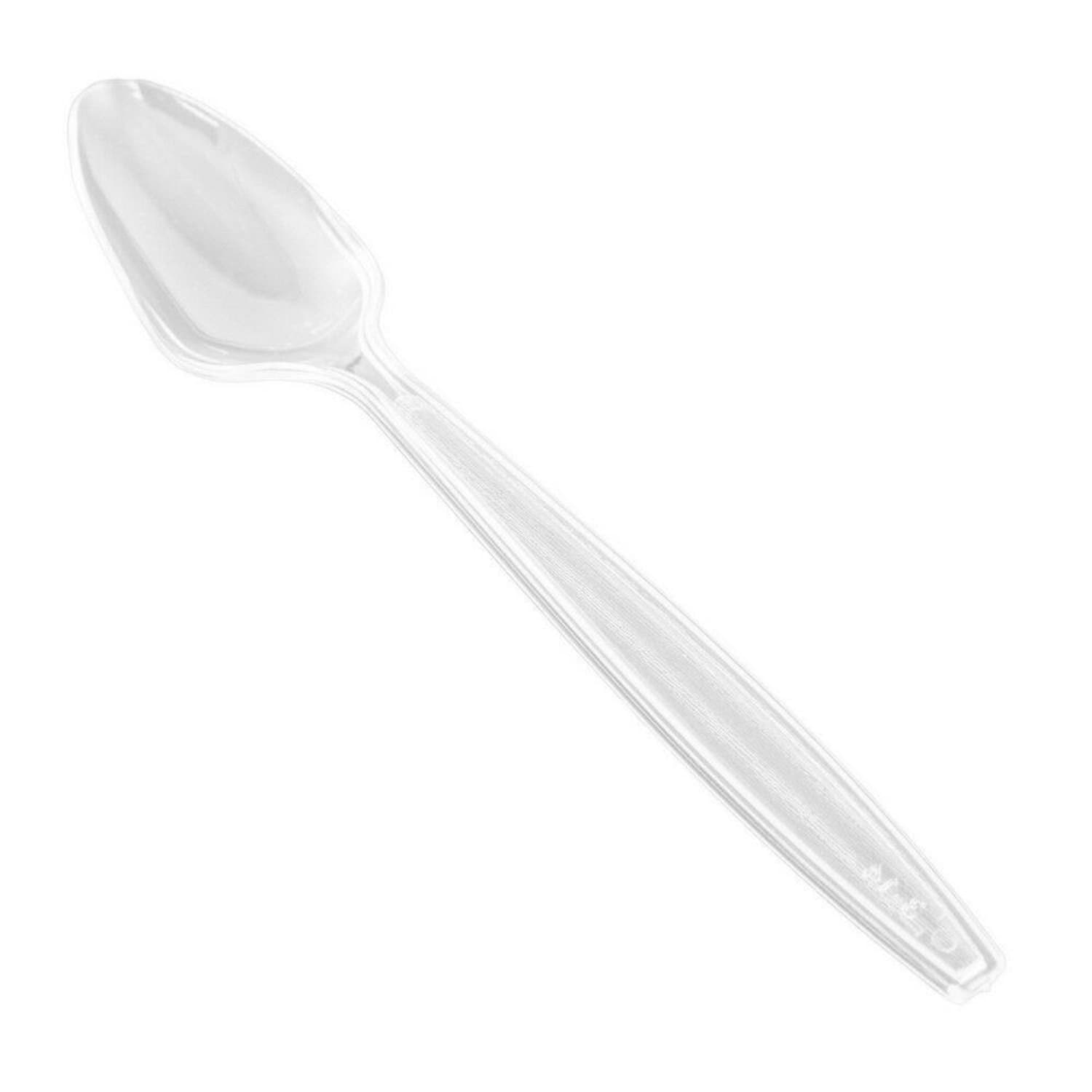 JAM PAPER Big Party Pack of Premium Plastic Spoons, Clear, 100 Disposable Spoons/Box - Image 3