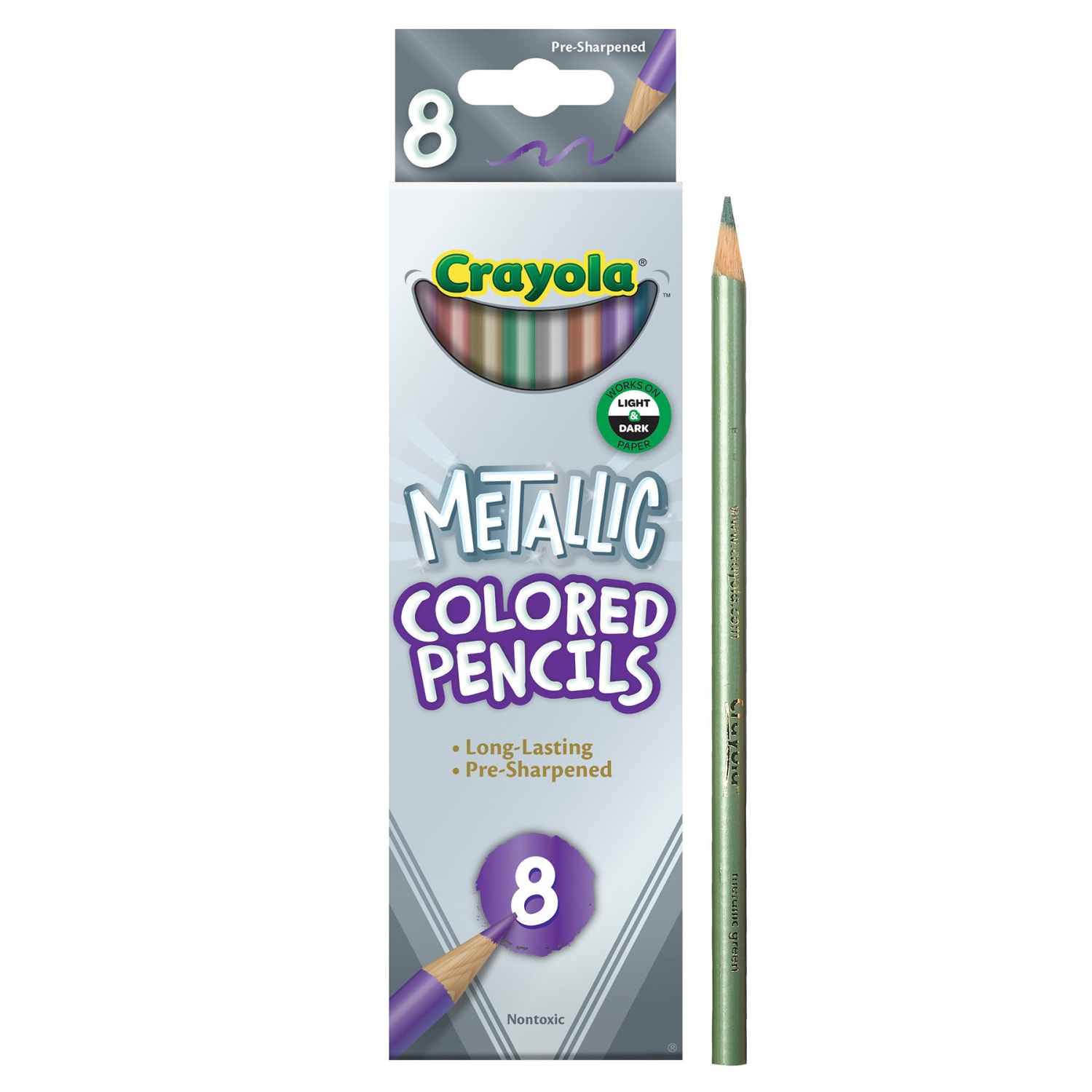 Crayola Colored Pencils, Metallic, 8 Pencils Per Pack, Bundle Of 6 Packs - Image 3