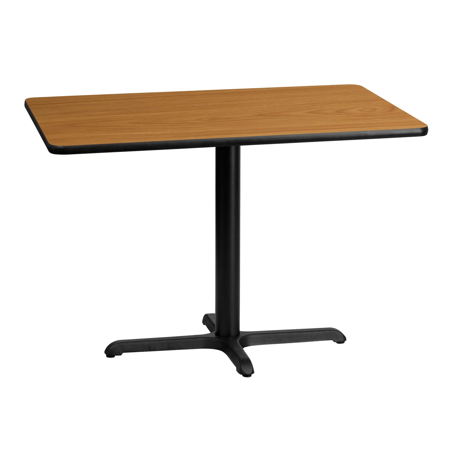 Flash Furniture Laminate Rectangular Table Top With Table-Height Base, 31-1/8inH x 30inW x 42inD, Natural/Black - Image 3