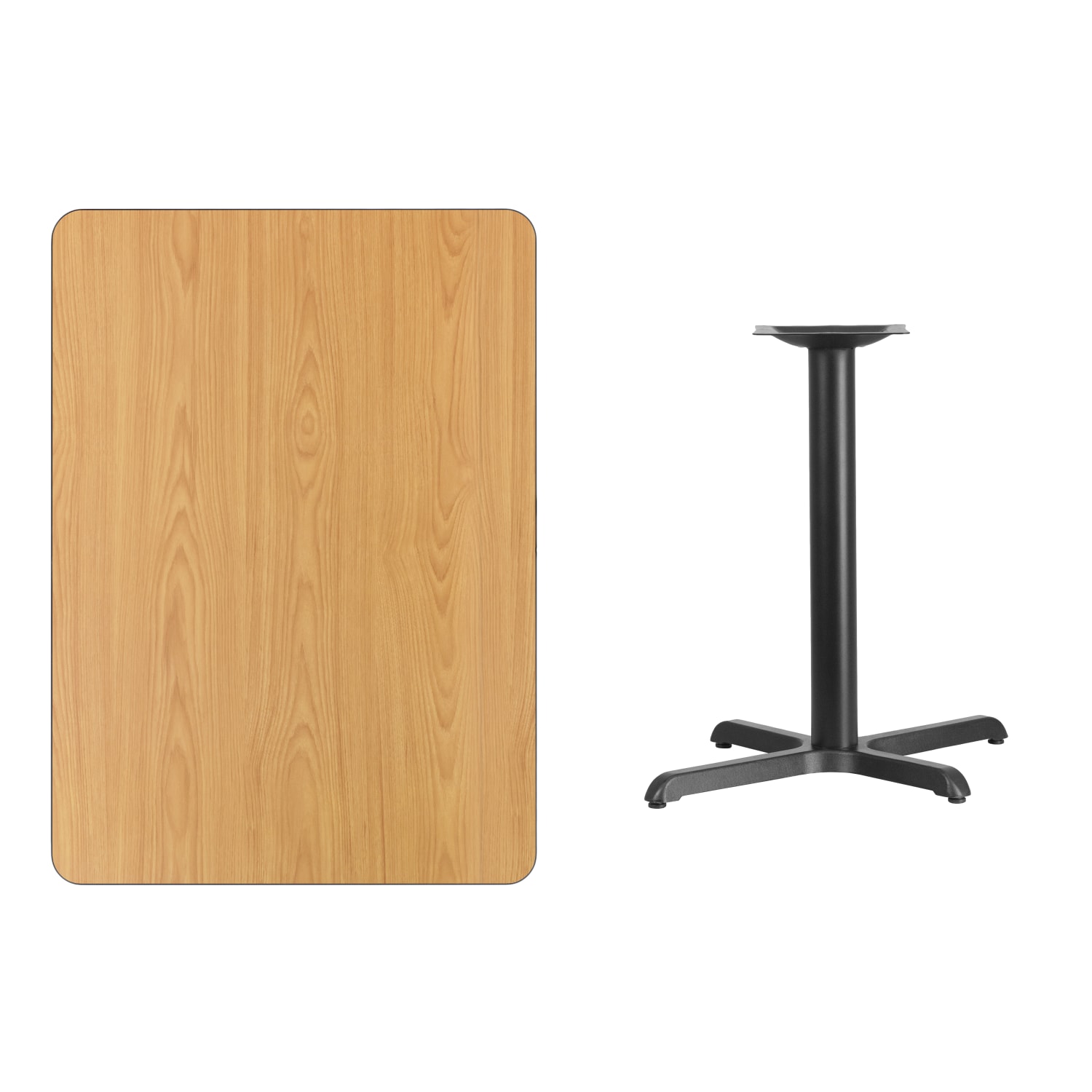 Flash Furniture Laminate Rectangular Table Top With Table-Height Base, 31-1/8inH x 30inW x 42inD, Natural/Black - Image 5