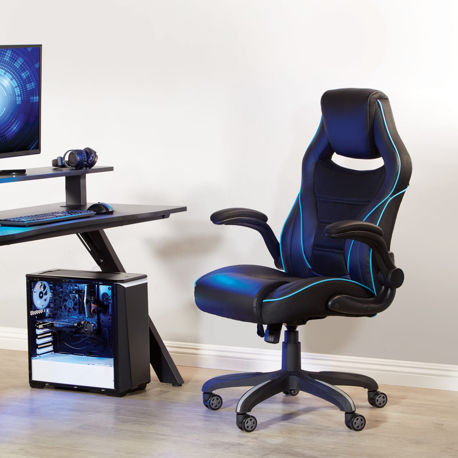Office Star Xeno Gaming Chair, Blue - Image 3
