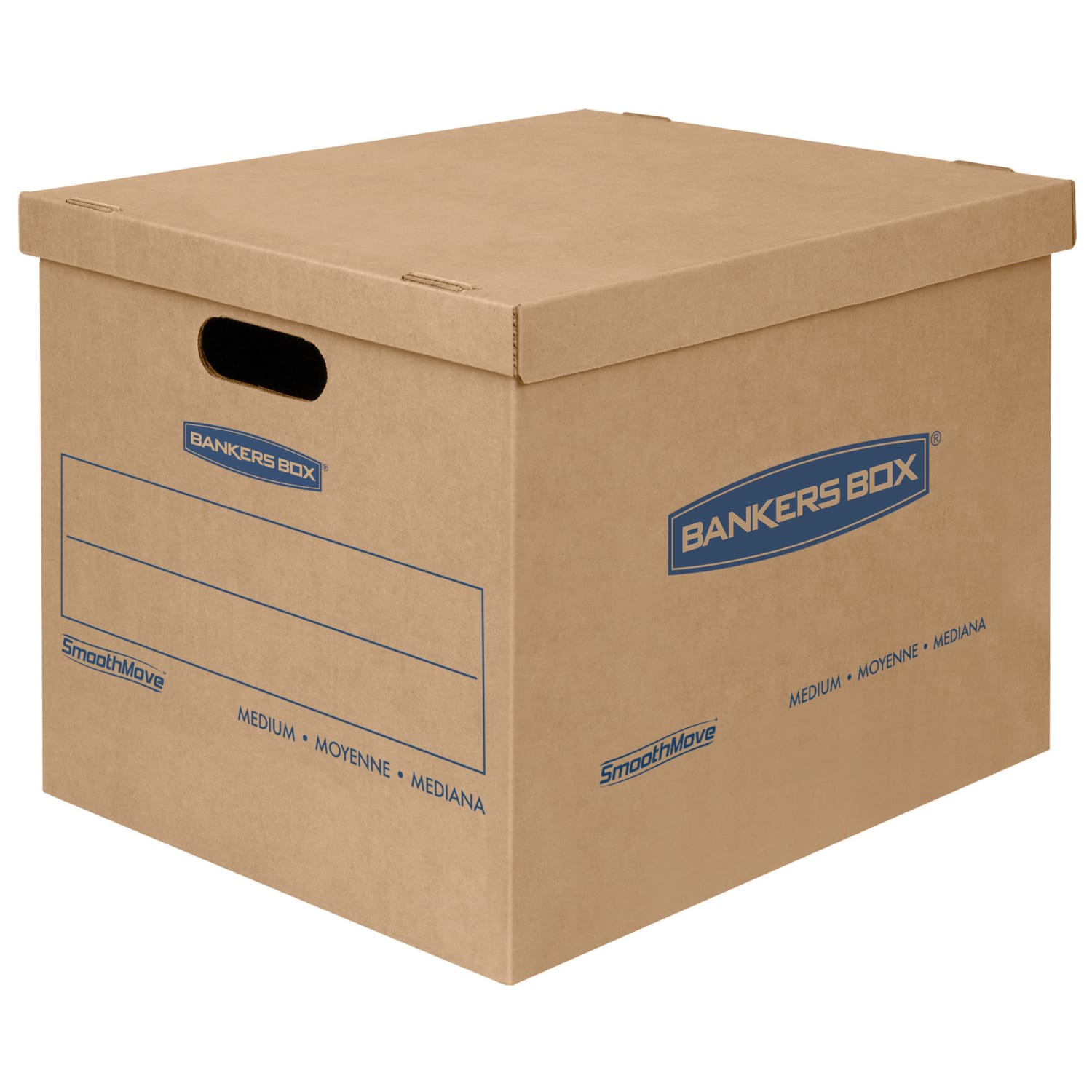 Bankers Box SmoothMove Classic Moving & Boxes With Lift-Off Lids, 14in x 18in x 15in, 85% Recycled, Kraft, Case of 8 Small/4 Medium - Image 3