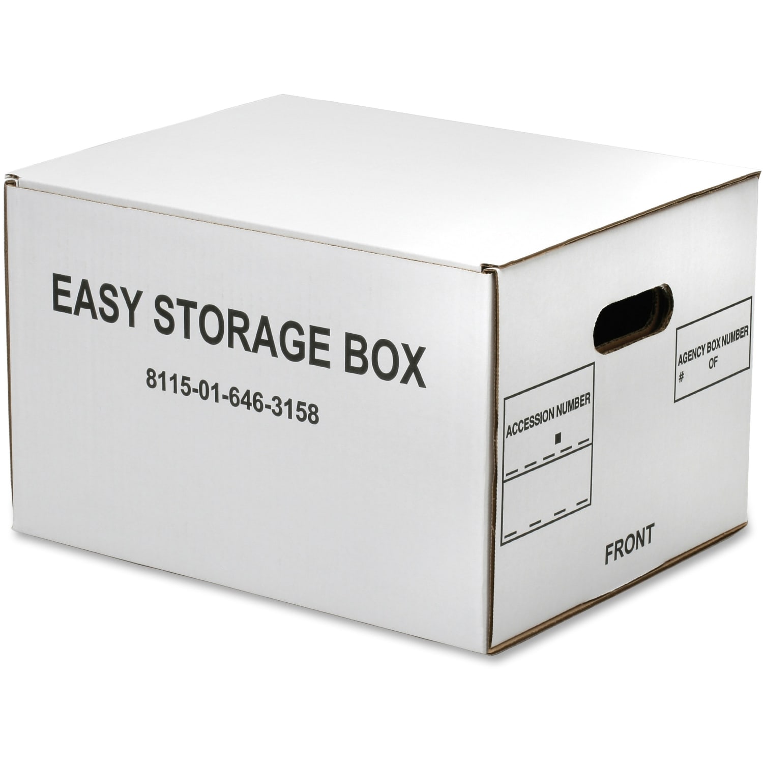 SKILCRAFT Easy Storage Boxes With Lift-Off Lids, Letter/Legal Size, 12in x 12in x 9 1/2in, White, Case Of 12 (AbilityOne 8115 01 646 3158) - Image 3