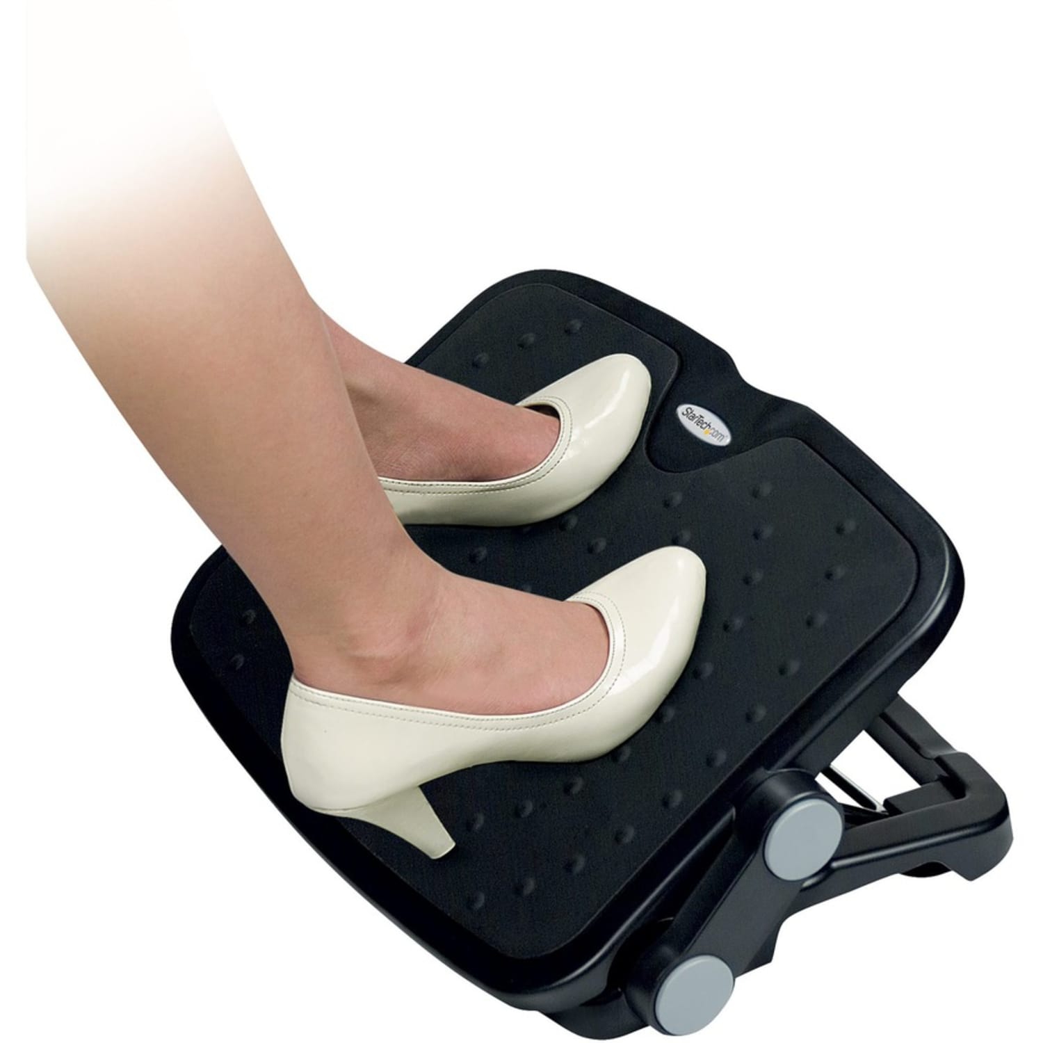 StarTech.com Adjustable Under Desk Foot Rest - Ergonomic Footrest - Large 18x14in - Office Footrest Stool w/ Adjustable, Angle - FTRST1 - Image 4
