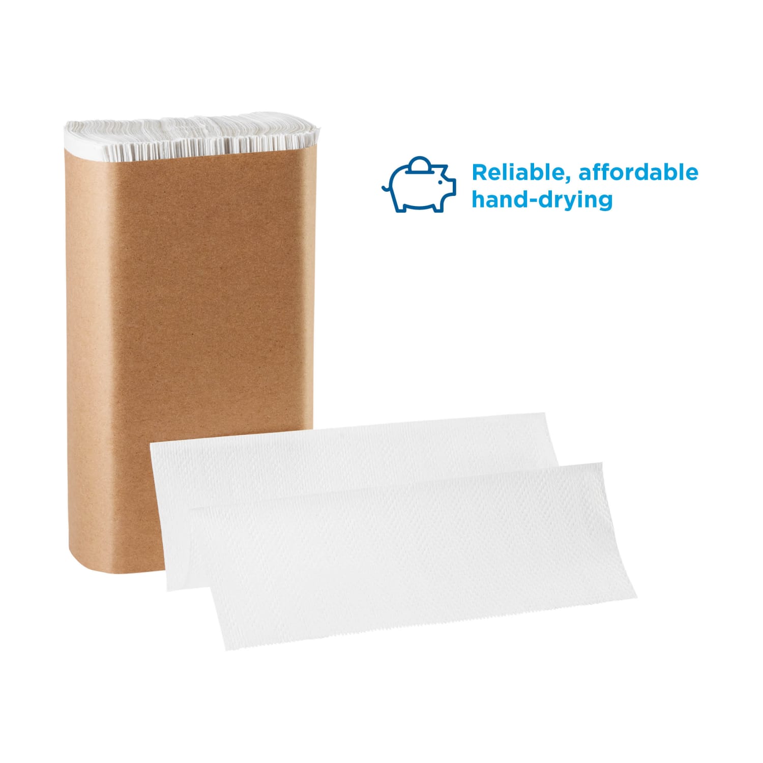 Pacific Blue Basic by GP PRO, 1-Ply, Multifold Paper Towels, 9.2in X 9.4in, 100% Recycled, White, 250 Sheets per Pack, 16 Packs Per Case - Image 4