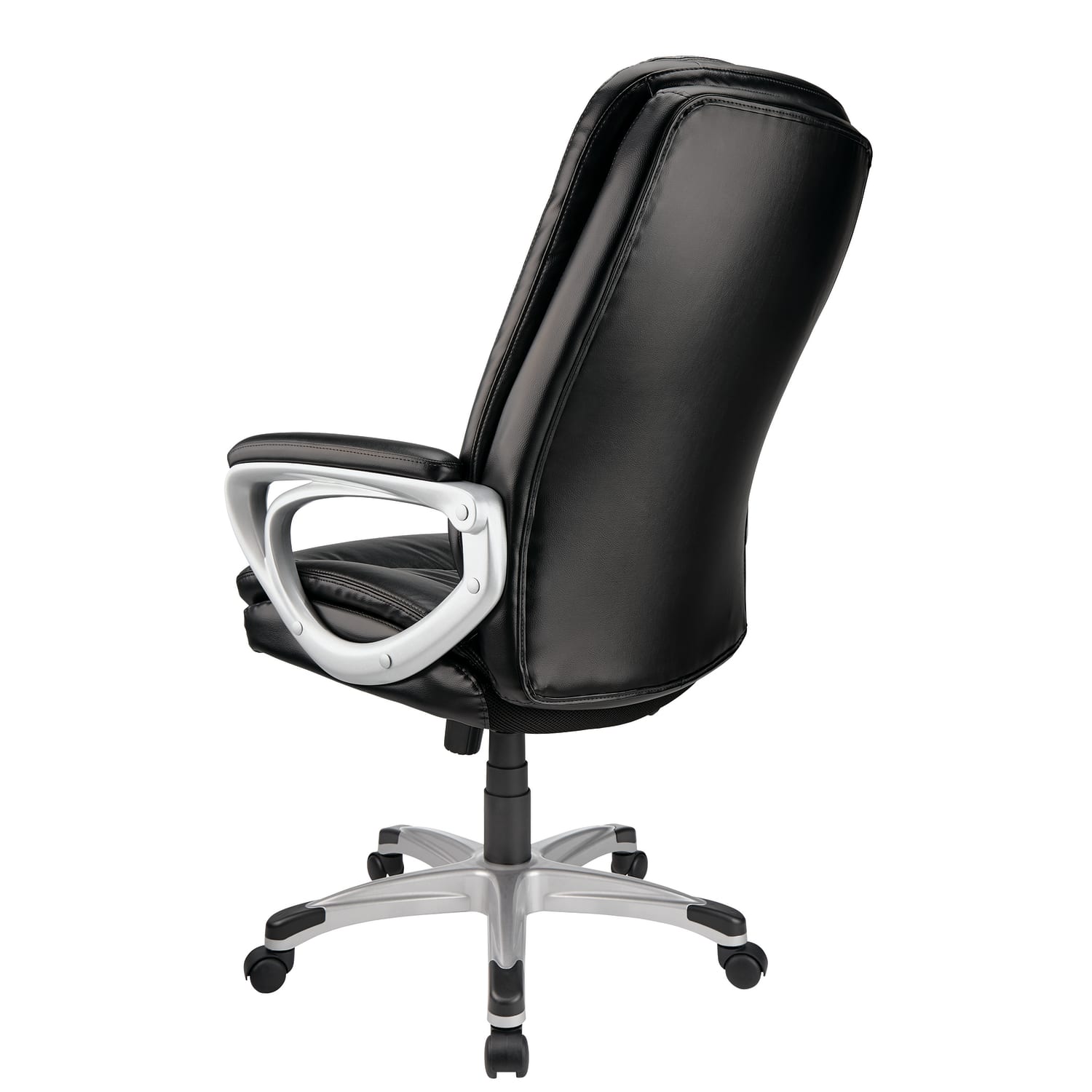Realspace Treswell Bonded Leather HighBack Executive Office Chair BlackSilver BIFMA Compliant PopularChairscom Realspace Treswell Bonded Leather High Back Executive Office Chair BlackSilver BIFMA Compliant PopularChairscom