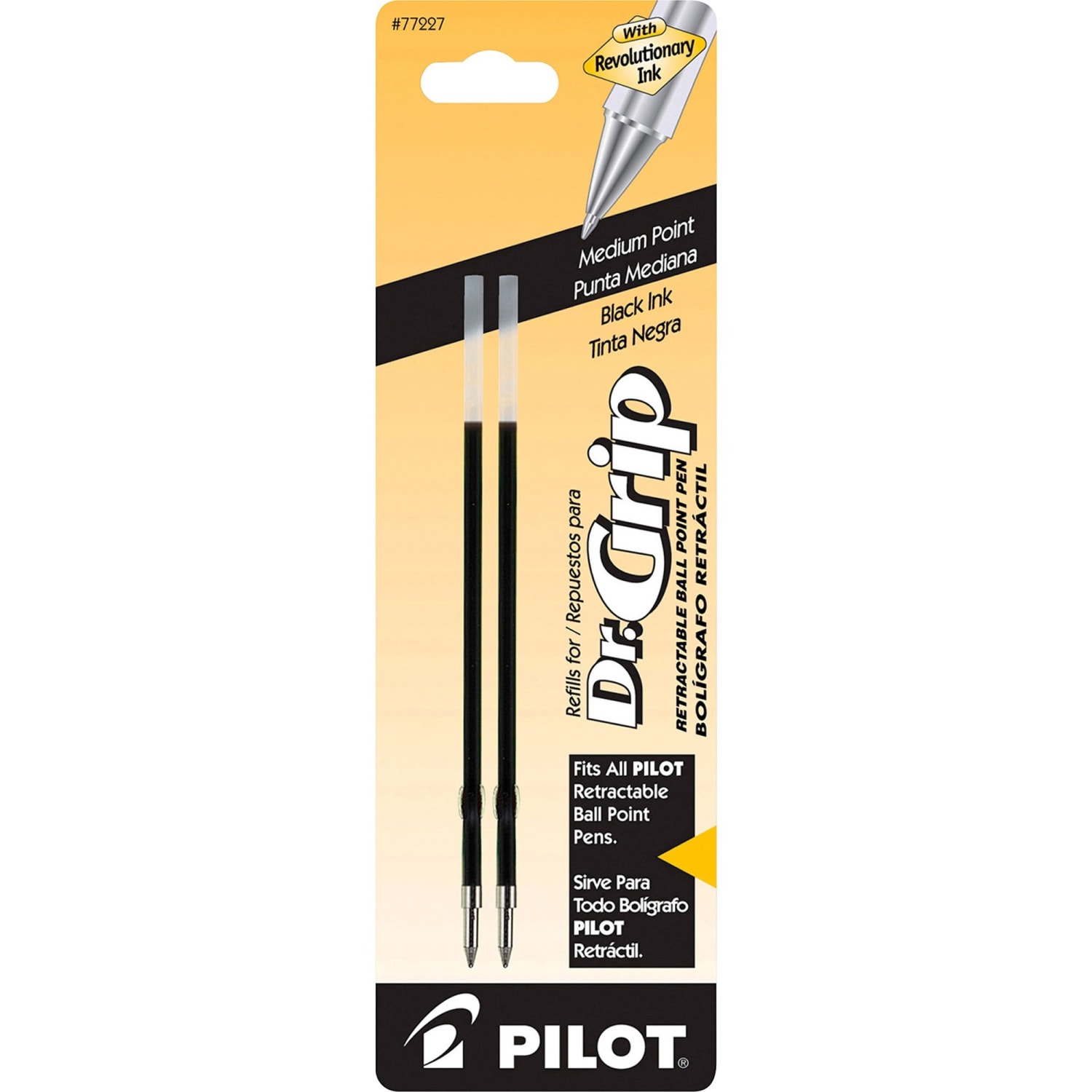 Pilot Ballpoint Pen Refills, Fits Dr. Grip & All Pilot Retractable Ballpoint Pens, Medium Point, 1.0 mm, Black, Pack Of 2 - Image 3