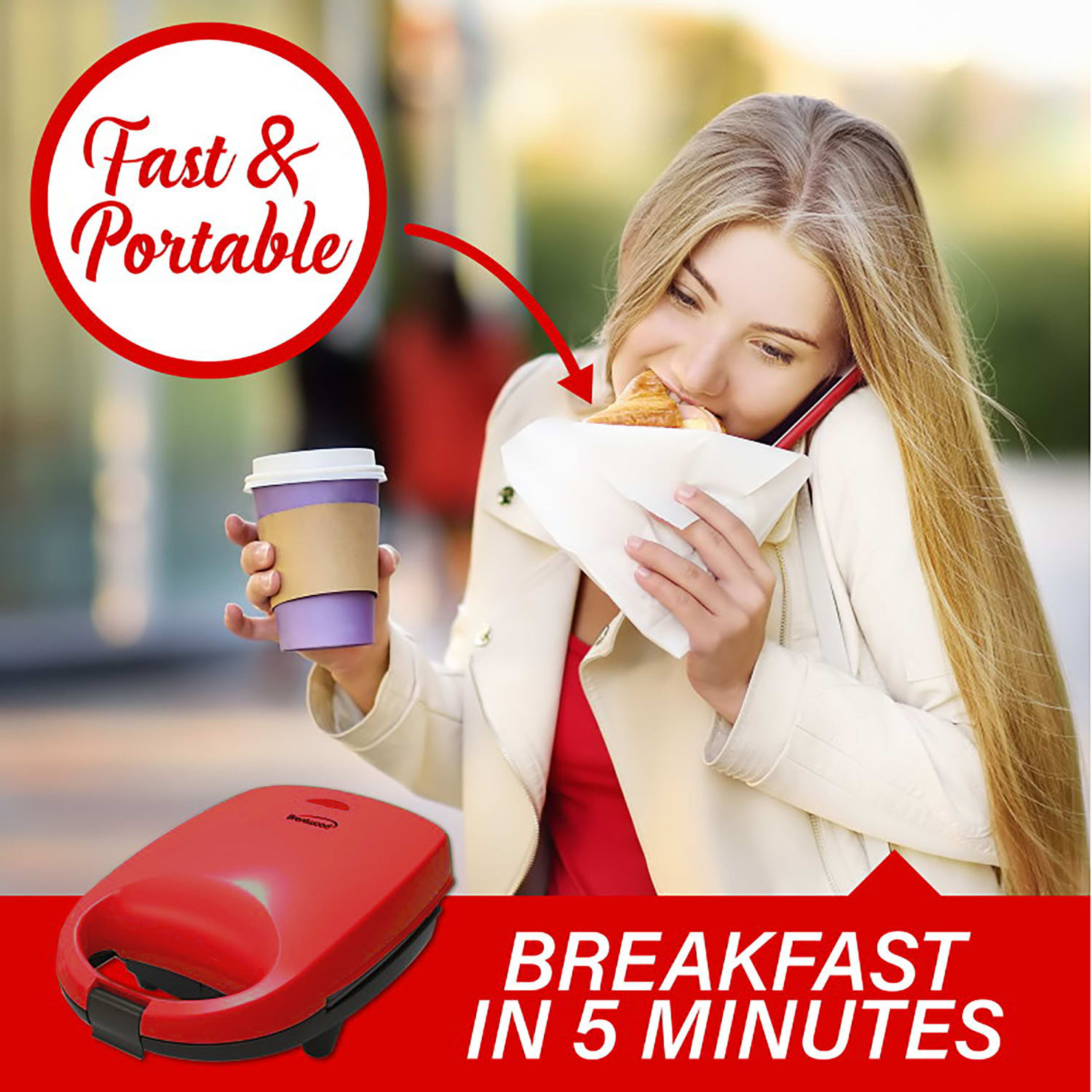 Brentwood Mini Sous Vide-Style Egg Bite Maker, Red - Image 5