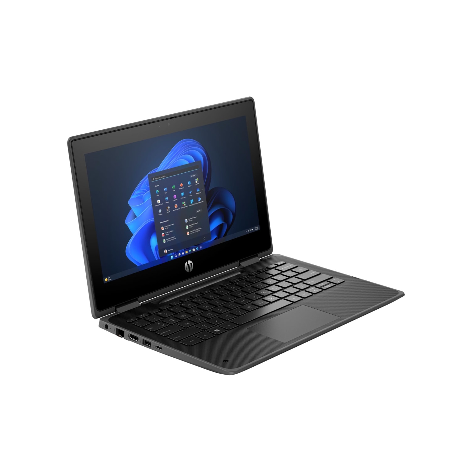 HP Fortis Flip G1i 11.6in Touchscreen Convertible 2 in 1 Notebook, HD, Intel N-Series N250, 4 GB, 128 GB Flash, Smart Buy, Windows 11 Pro, Jet Black - Image 4