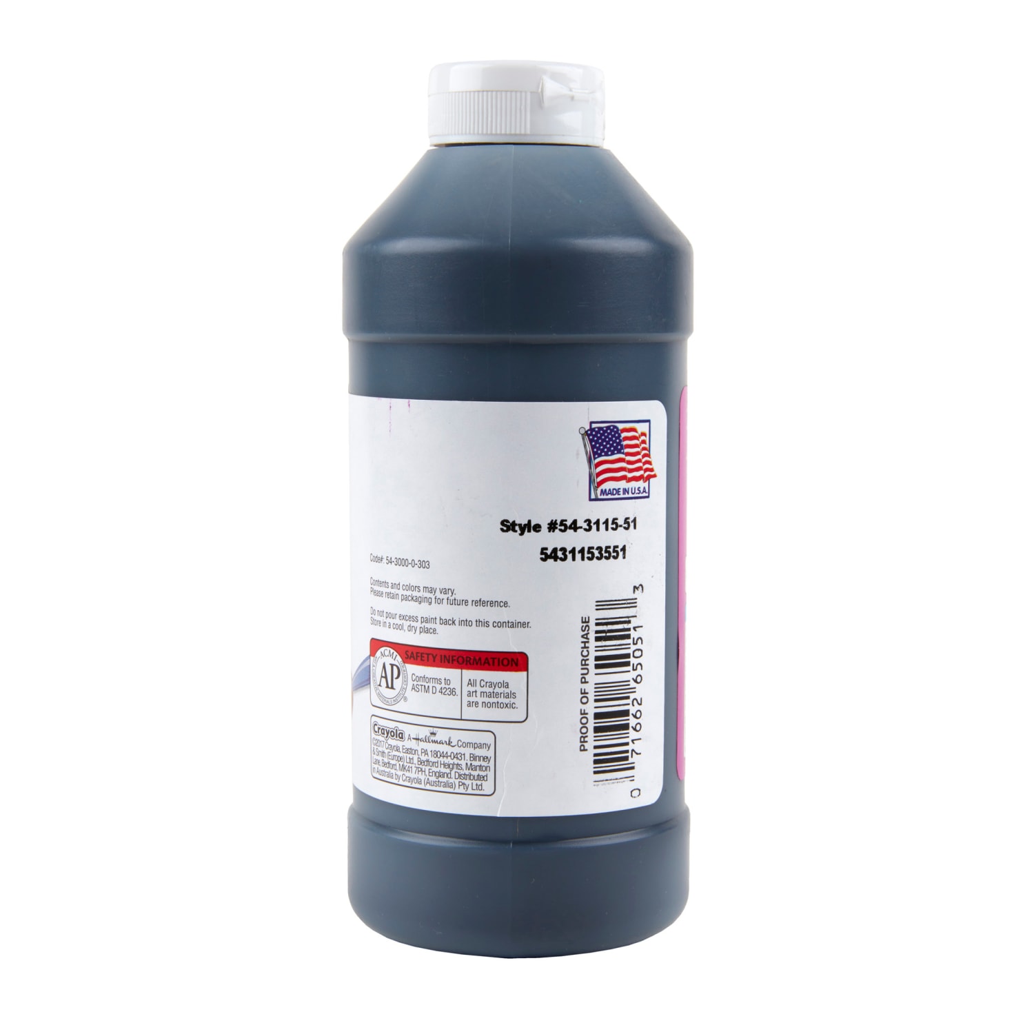 Crayola Artista II Washable Liquid Tempera Paint, 16 oz., Black, Pack Of 6 - Image 4