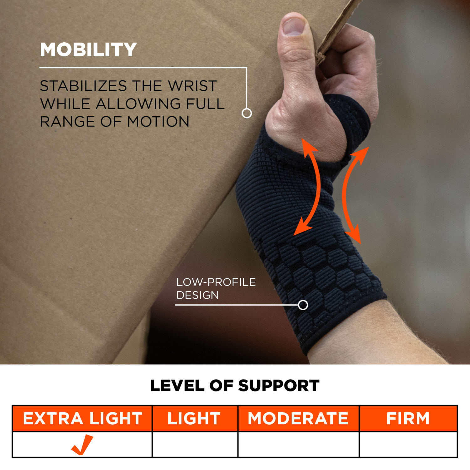 Ergodyne ProFlex 660 Wrist Support Sleeve, S, Black - Image 4