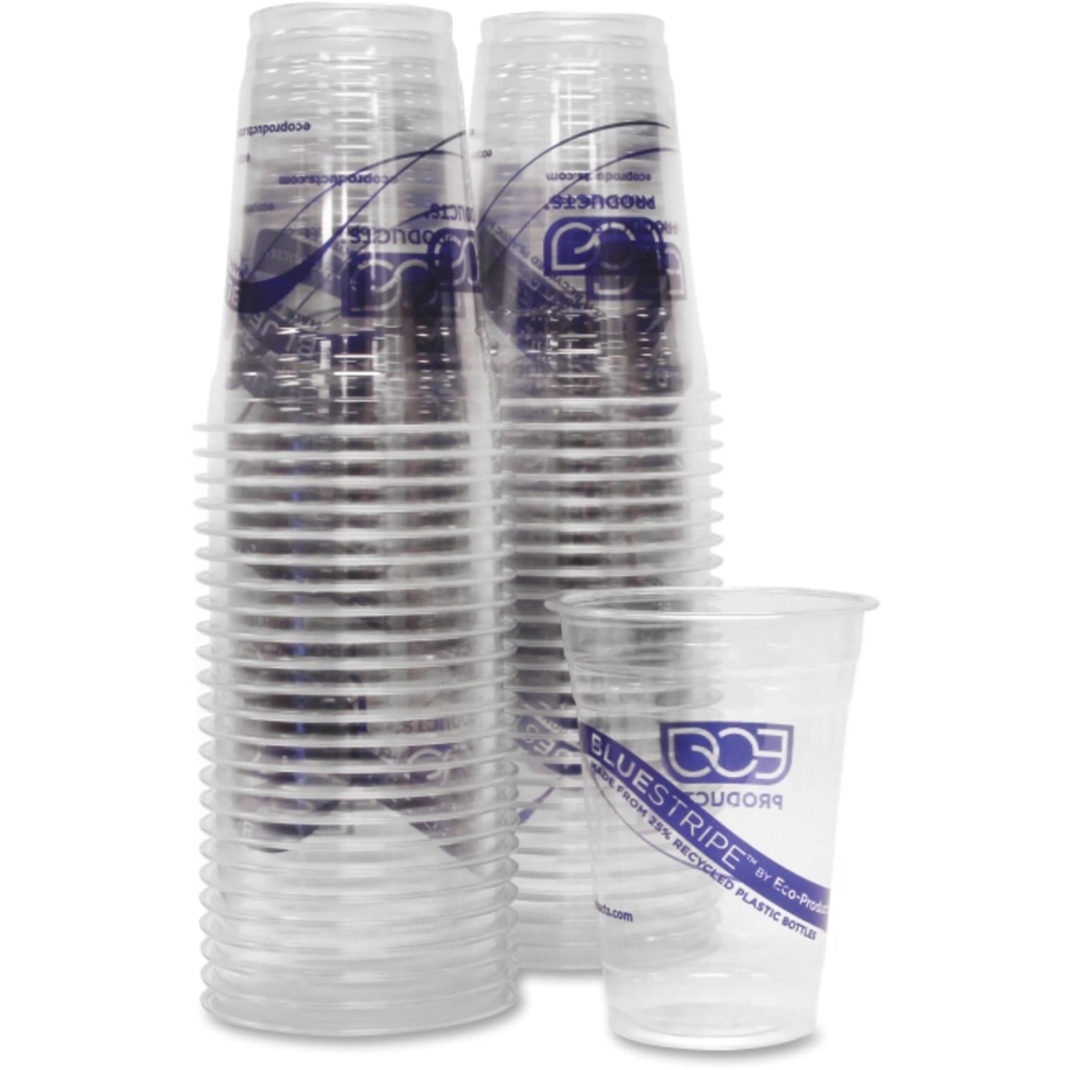 Eco-Products BlueStripe PET Cold Cups, 16 Oz, Clear/Blue, Pack Of 1,000 - Image 3