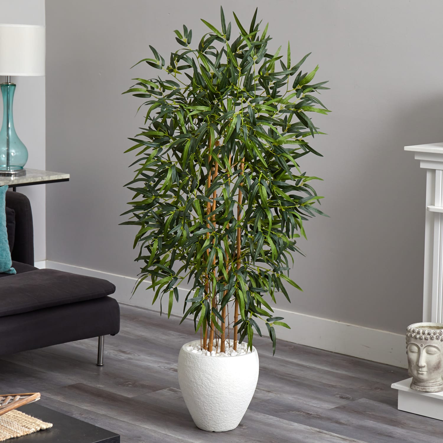 Nearly Natural Bamboo 60inH Artificial Tree With Oval Planter, 60inH x 25inW x 25inD, Green - Image 3