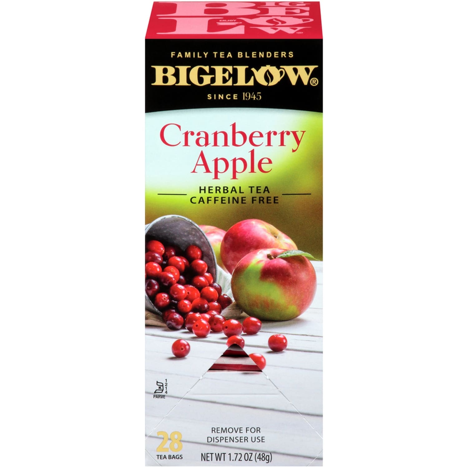 Bigelow Cranberry Apple Herbal Tea Bag - Herbal Tea - 28 Teabag - 28 / Box