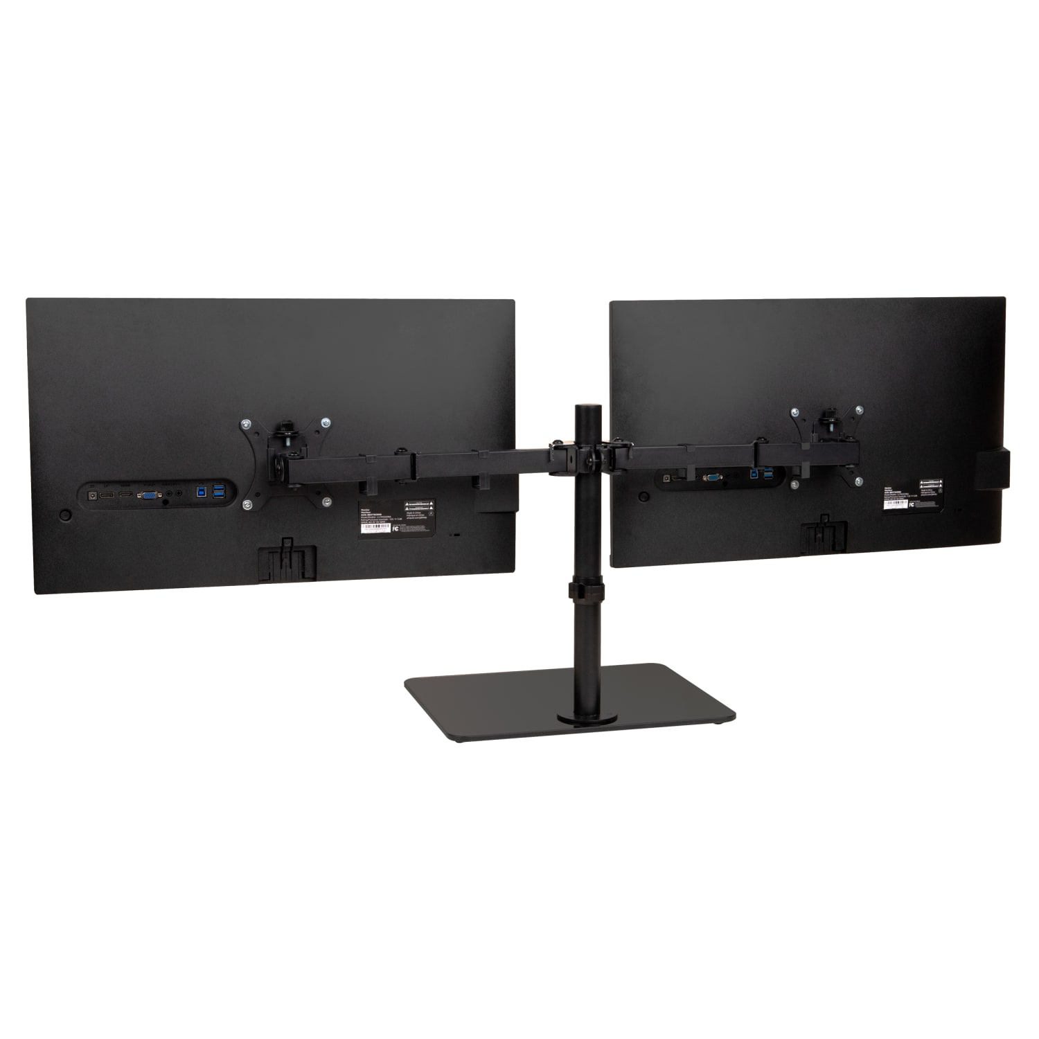 Mind Reader Freestanding Dual-Monitor Desk Mount, For 13 - 32in Screens, Black, Total Quantity 1