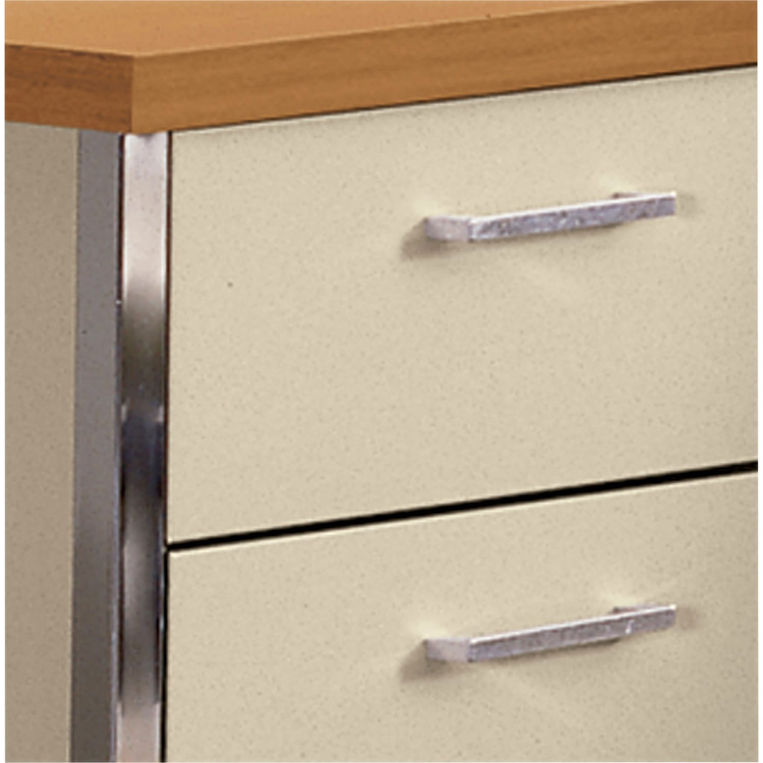 HON 34000 Series Steel 60inW Double-Pedestal Desk, Harvest/Putty - Image 6