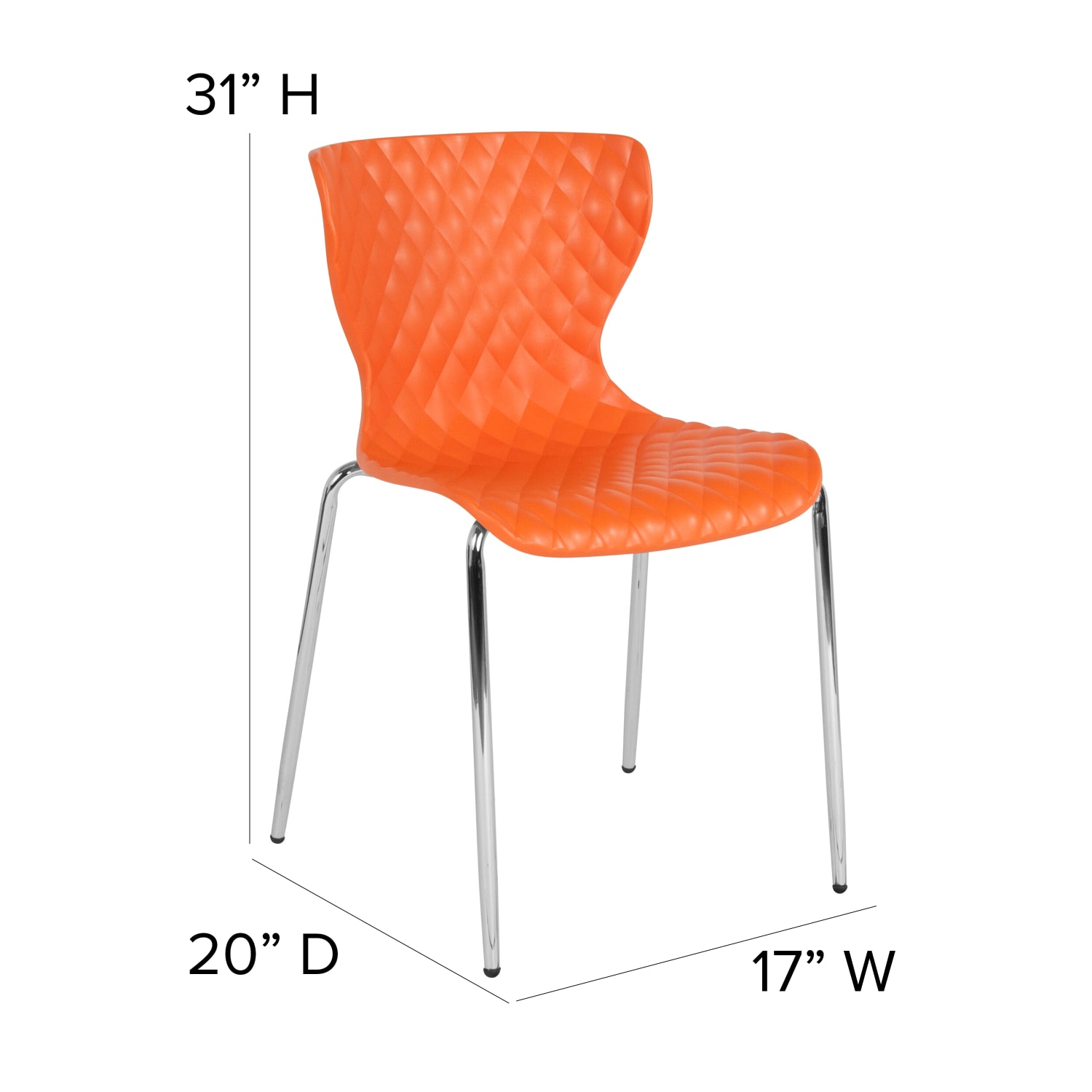 Flash Furniture Lowell Contemporary Design Plastic Stack Chair, Orange - Image 5