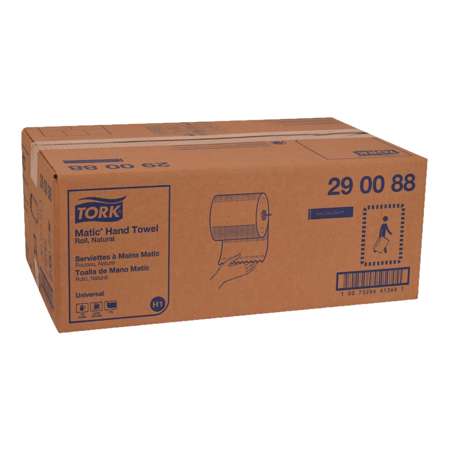 Tork Matic 1-Ply Hardwound Paper Towels, Natural, 884 Sheets Per Roll, Pack Of 6 Rolls - Image 5