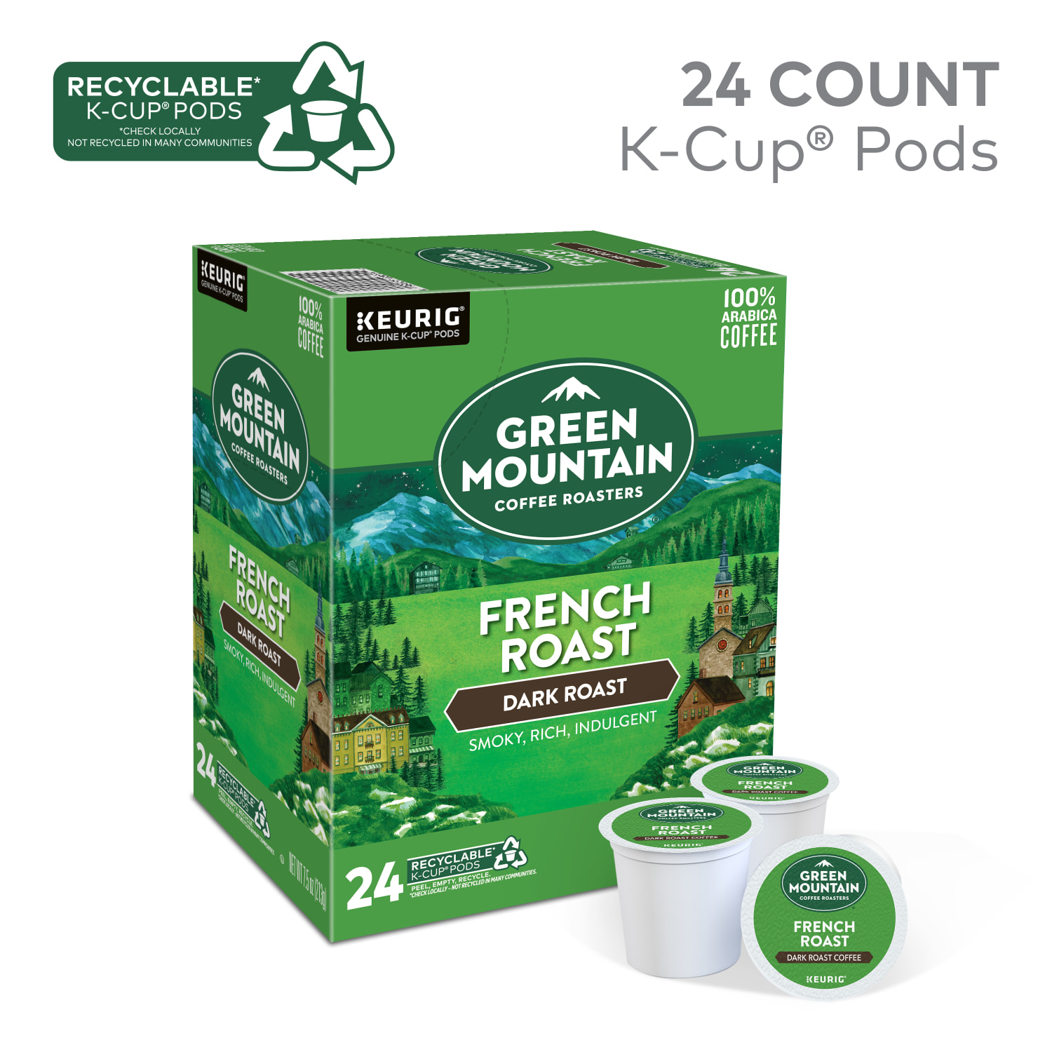 Green Mountain Coffee Single-Serve Coffee K-Cup Pods, French Roast, Carton Of 24 - Image 3