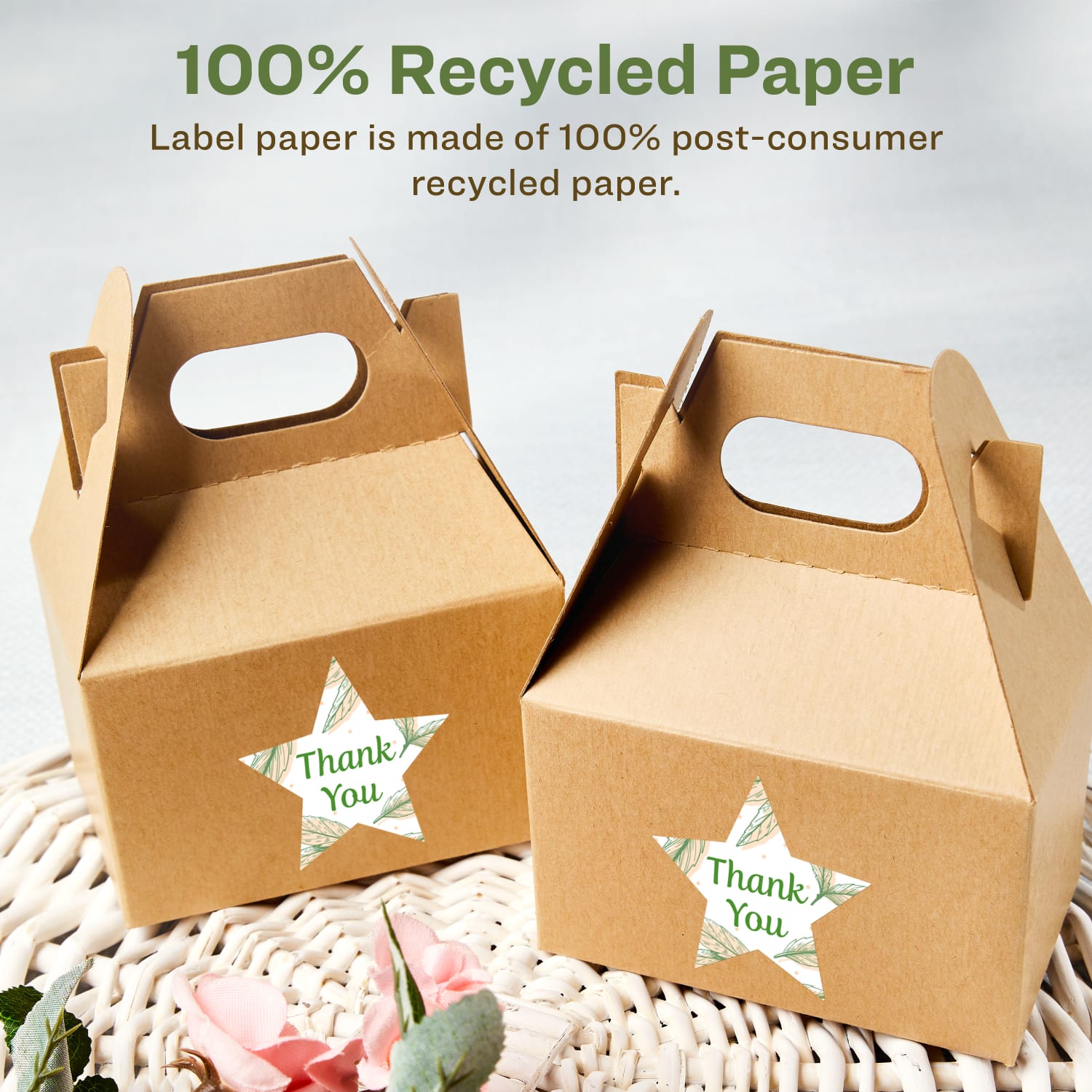 Avery Recycled Paper Labels, 94611-EWMP10, Star, 2-1/4in x 2-3/8in, White, Pack Of 120 - Image 3