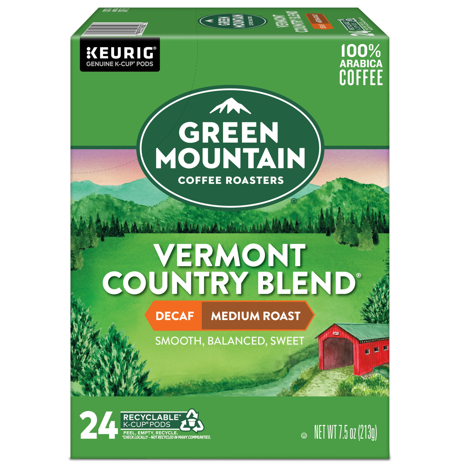 Green Mountain Coffee Single-Serve Coffee K-Cup Pods, Decaffeinated, Vermont Country Blend, Carton Of 24 - Image 3
