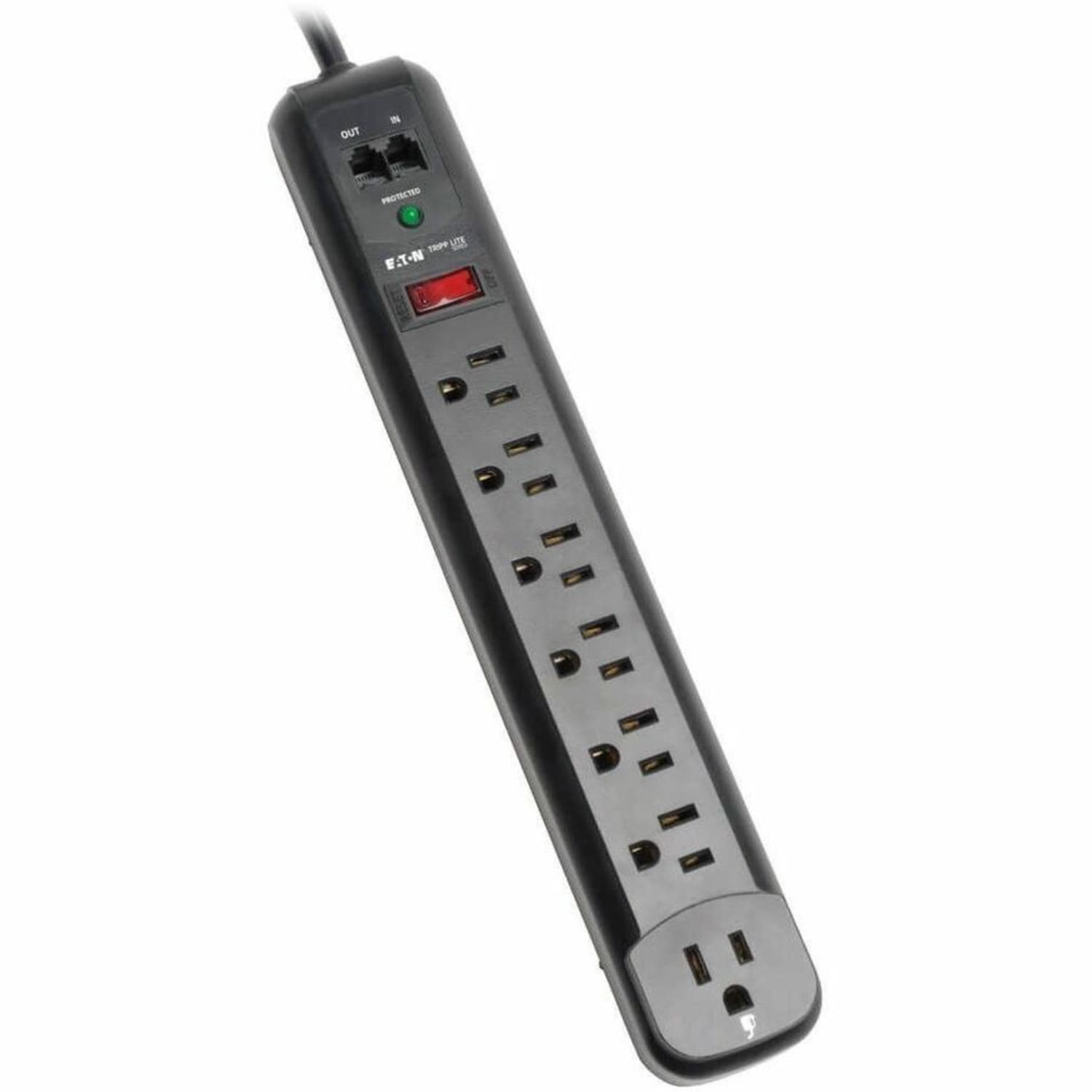 Eaton Tripp Lite Series Surge Protector Power Strip 120V Right Angle 7 Outlet RJ11 Black - Surge protector - TLP76RBTEL - Image 3