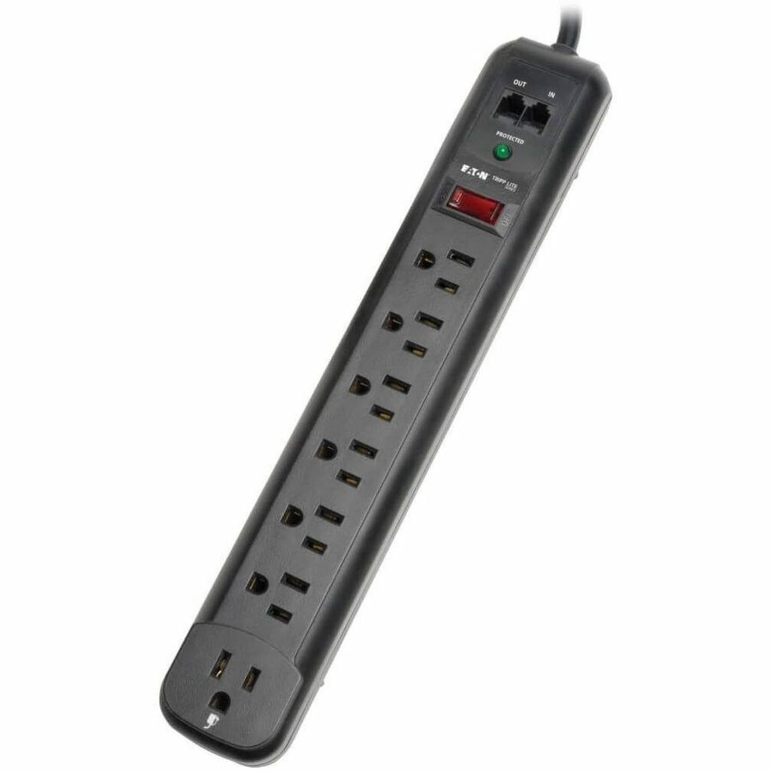 Eaton Tripp Lite Series Surge Protector Power Strip 120V Right Angle 7 Outlet RJ11 Black - Surge protector - TLP76RBTEL - Image 4