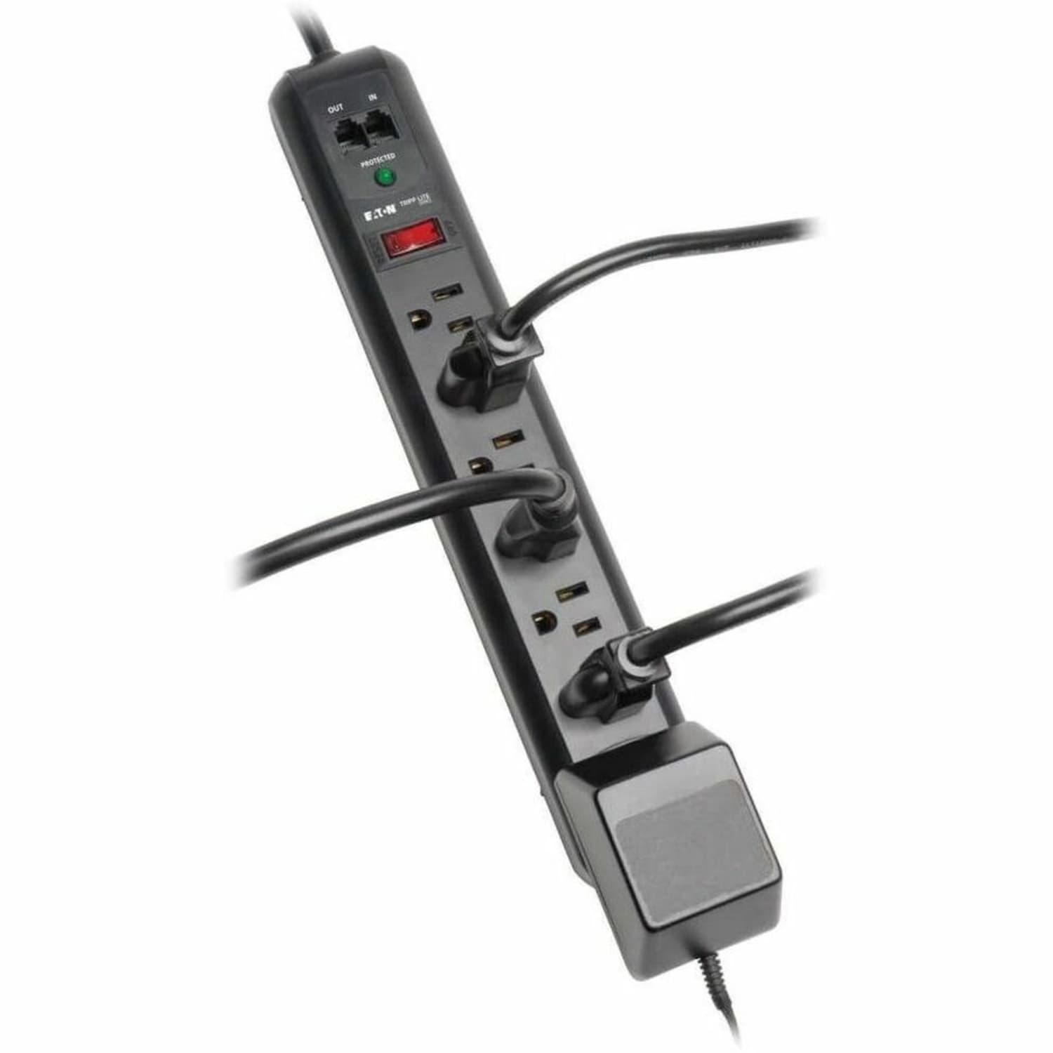 Eaton Tripp Lite Series Surge Protector Power Strip 120V Right Angle 7 Outlet RJ11 Black - Surge protector - TLP76RBTEL - Image 5