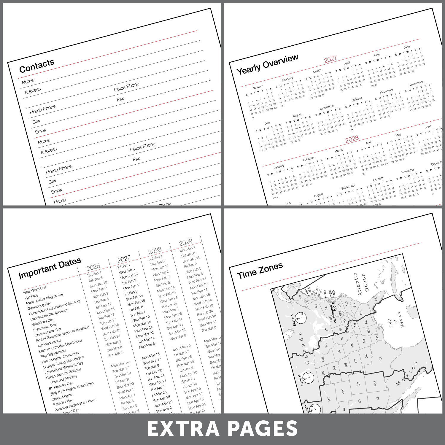 Office Depot Brand Monthly Planner, 8 1/2in x 11in, Silver, January 2027 to December 2027, OD00163027 - Image 5