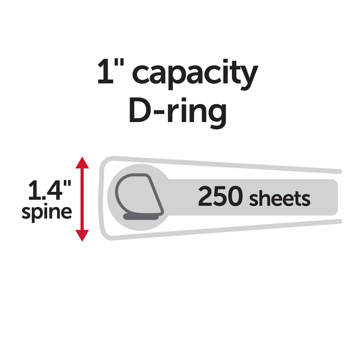 Office Depot Brand Heavy-Duty View 3-Ring Binder, 1in D-Rings, Black, 49% Recycled, Pack Of 4 - Image 6