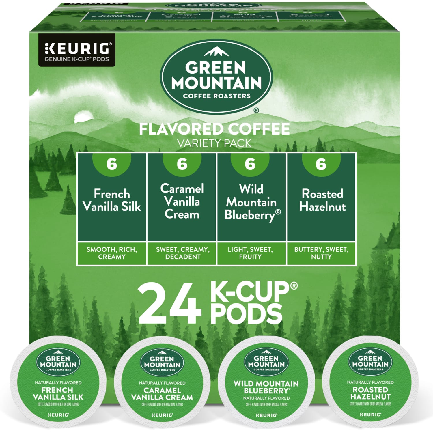 Green Mountain Coffee Single-Serve Coffee K-Cup Pods, Flavored Variety Pack, Carton Of 24 - Image 3