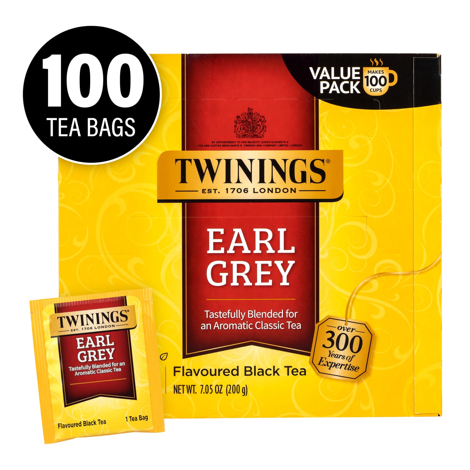 Twinings Earl Grey Black Tea Bags, Pack Of 100 Bags - Image 3