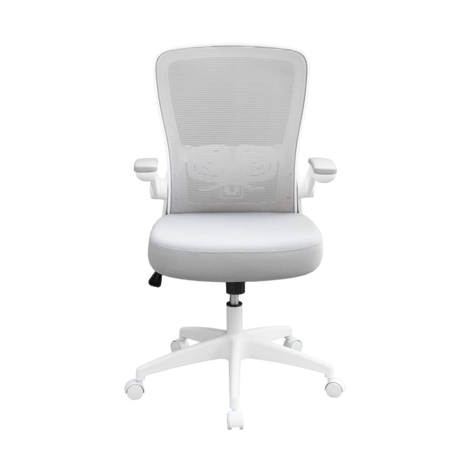 Boss Office Products Ergonomic Mesh High Back Flip Arm Task Chair WhiteGray PopularChairscom