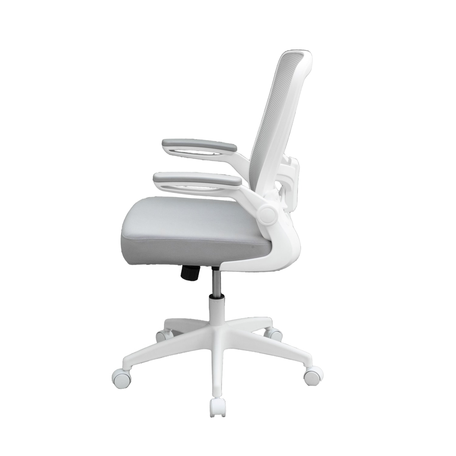 Boss Office Products Ergonomic Mesh High Back Flip Arm Task Chair WhiteGray PopularChairscom