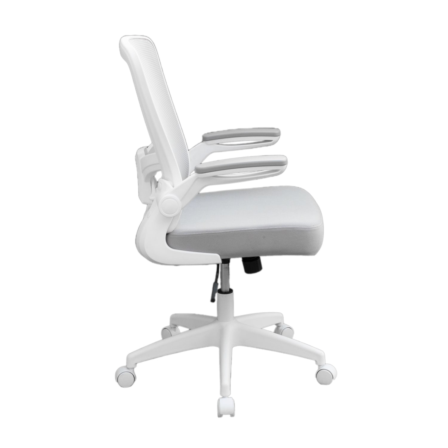 Boss Office Products Ergonomic Mesh High Back Flip Arm Task Chair WhiteGray PopularChairscom