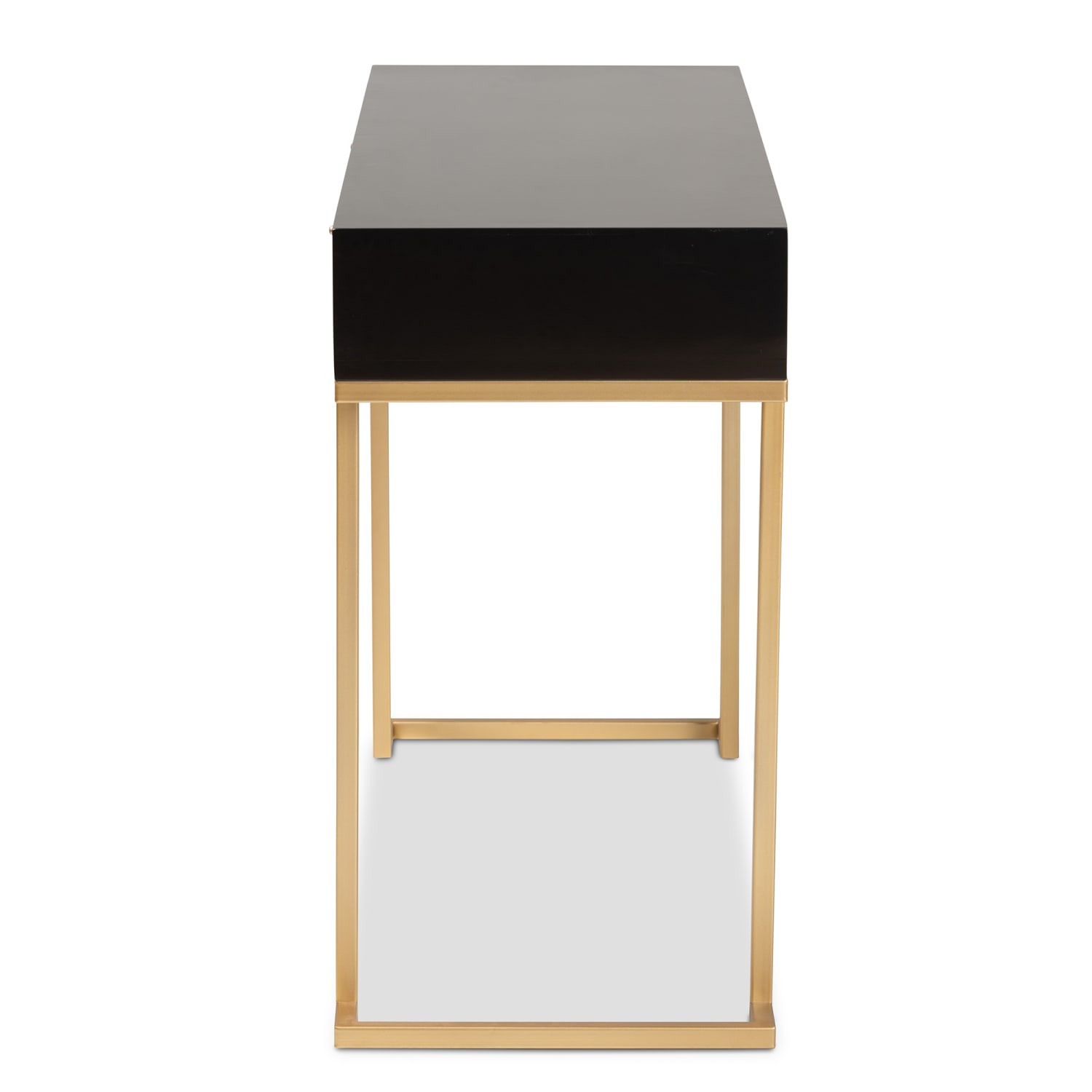 Baxton Studio Beagan Modern And Contemporary 2-Drawer Console Table, 29-1/2inH x 47-1/4inW x 15-3/4inD, Gold/Black - Image 5