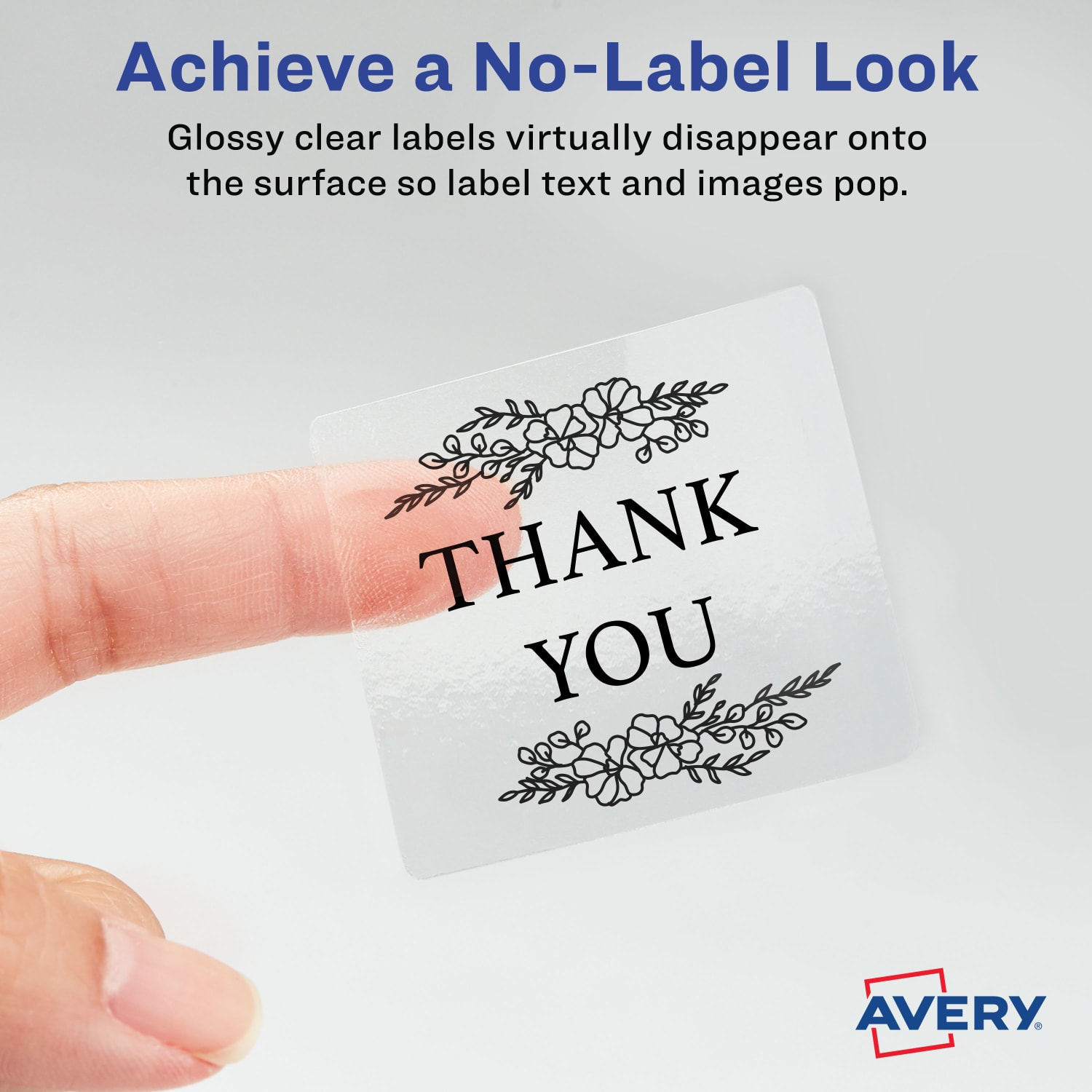 Avery Print-To-The-Edge Labels, 22853, Square, 2in x 2in, Glossy Clear, Pack Of 120 - Image 3