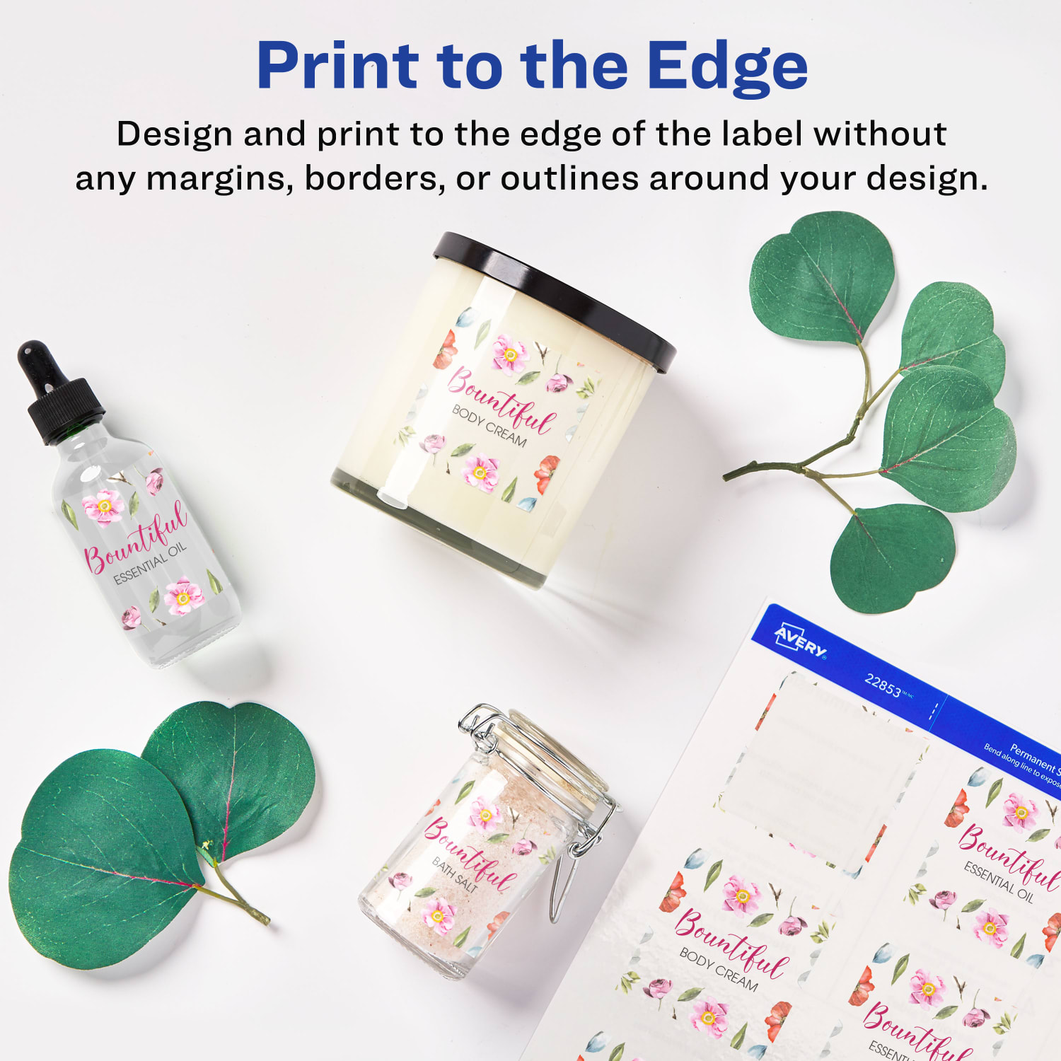 Avery Print-To-The-Edge Labels, 22853, Square, 2in x 2in, Glossy Clear, Pack Of 120 - Image 5