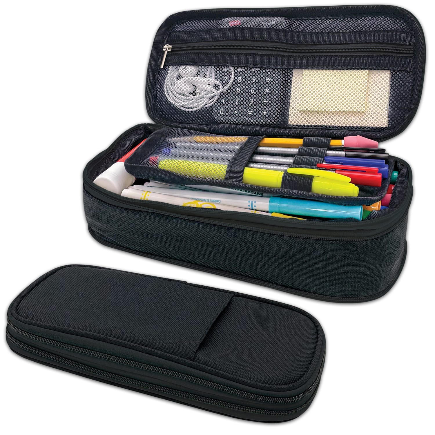 Teacher Created Resources Pencil Cases, 2-1/2inH x 4-1/4inW x 9inD, Black, Pack Of 3 Cases - Image 6