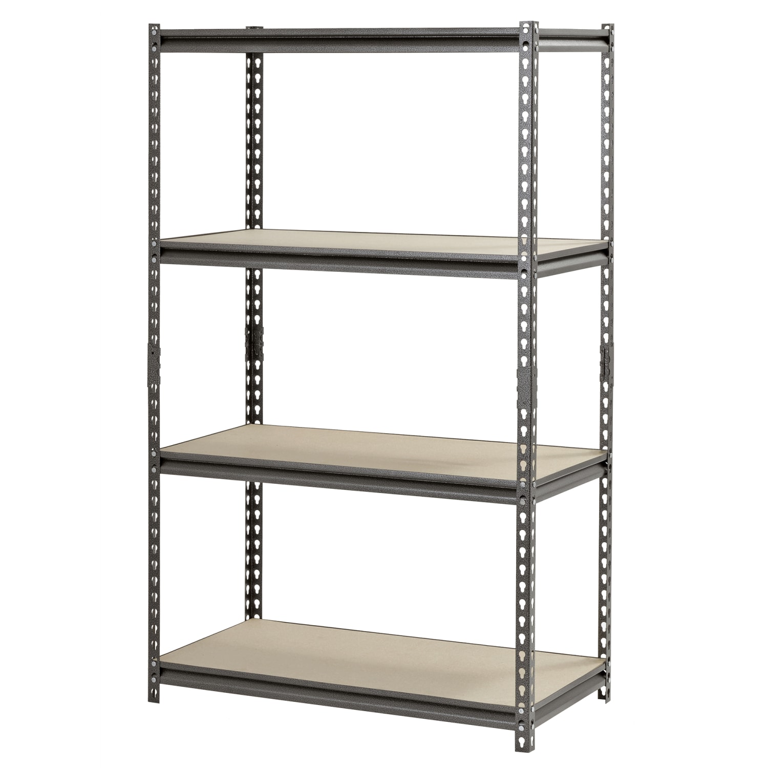 Edsal Muscle Rack Heavy Duty Boltless Steel Shelving Unit, 4-Shelf, 60inH x 36inW x 18inD, Silver - Image 3