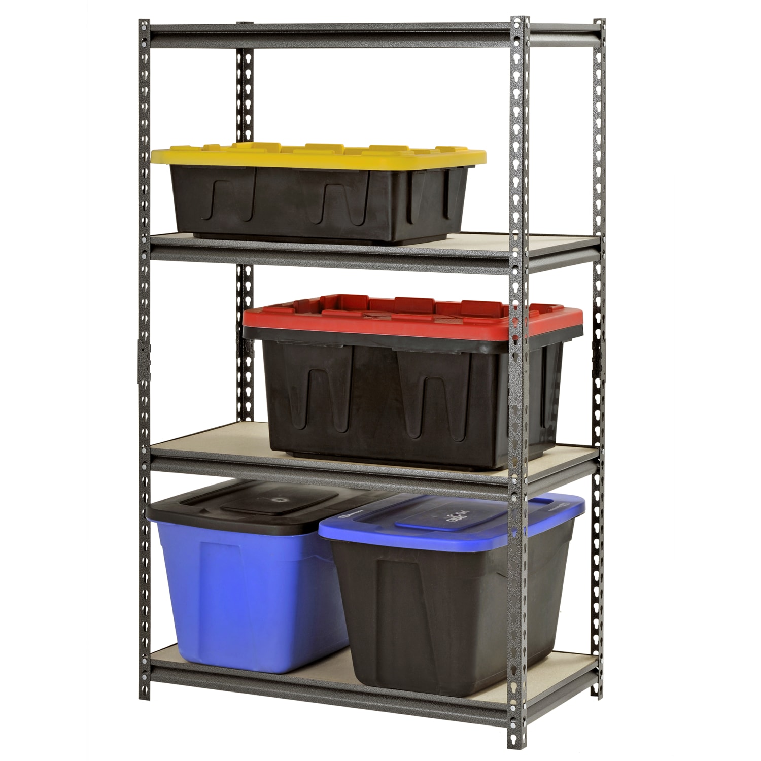 Edsal Muscle Rack Heavy Duty Boltless Steel Shelving Unit, 4-Shelf, 60inH x 36inW x 18inD, Silver - Image 6