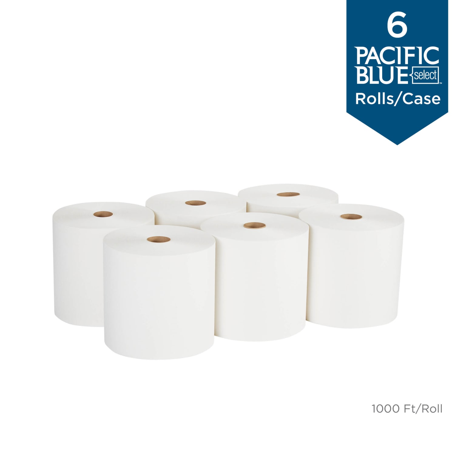 Pacific Blue Select by GP PRO, 1-Ply, 7.87in x 1000ft, 40% Recycled, White, 6 Rolls per Case - Image 5