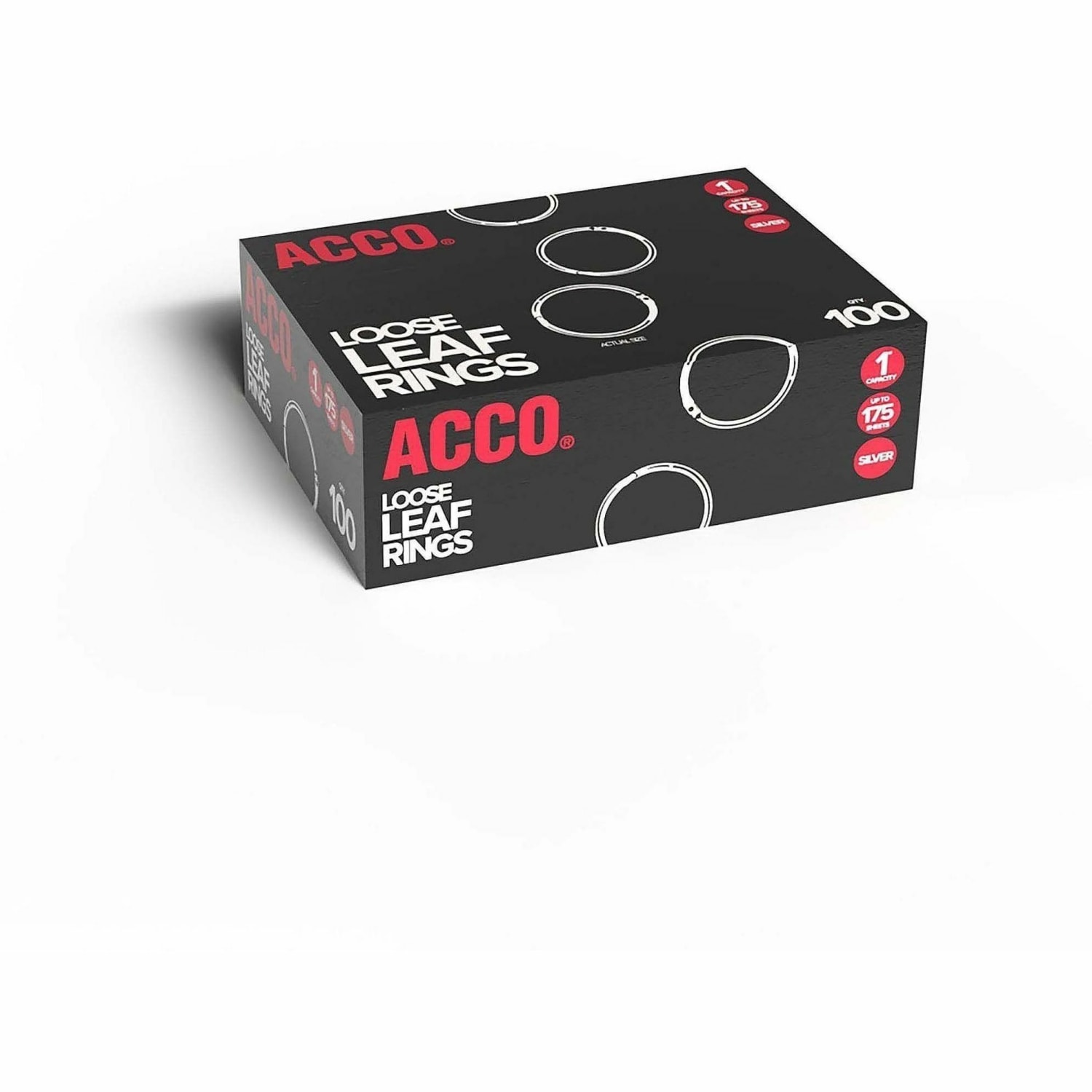 ACCO Loose-Leaf Rings, 1in Diameter, Silver, Box Of 100 - Image 4
