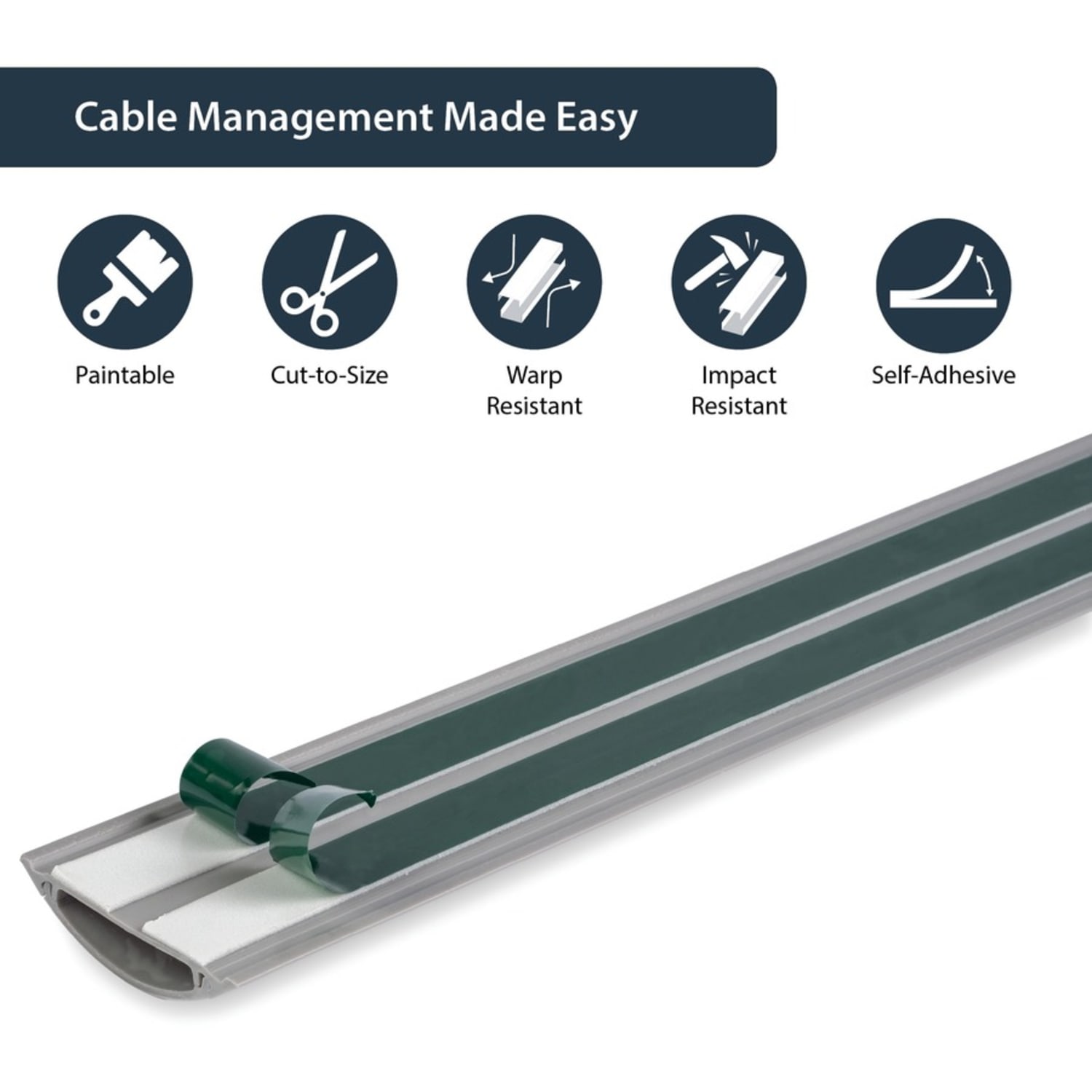 StarTech.com Floor Cable Duct with Guard - 2in wide - 6 ft - Cable raceway - 6.6 ft - gray - Image 4